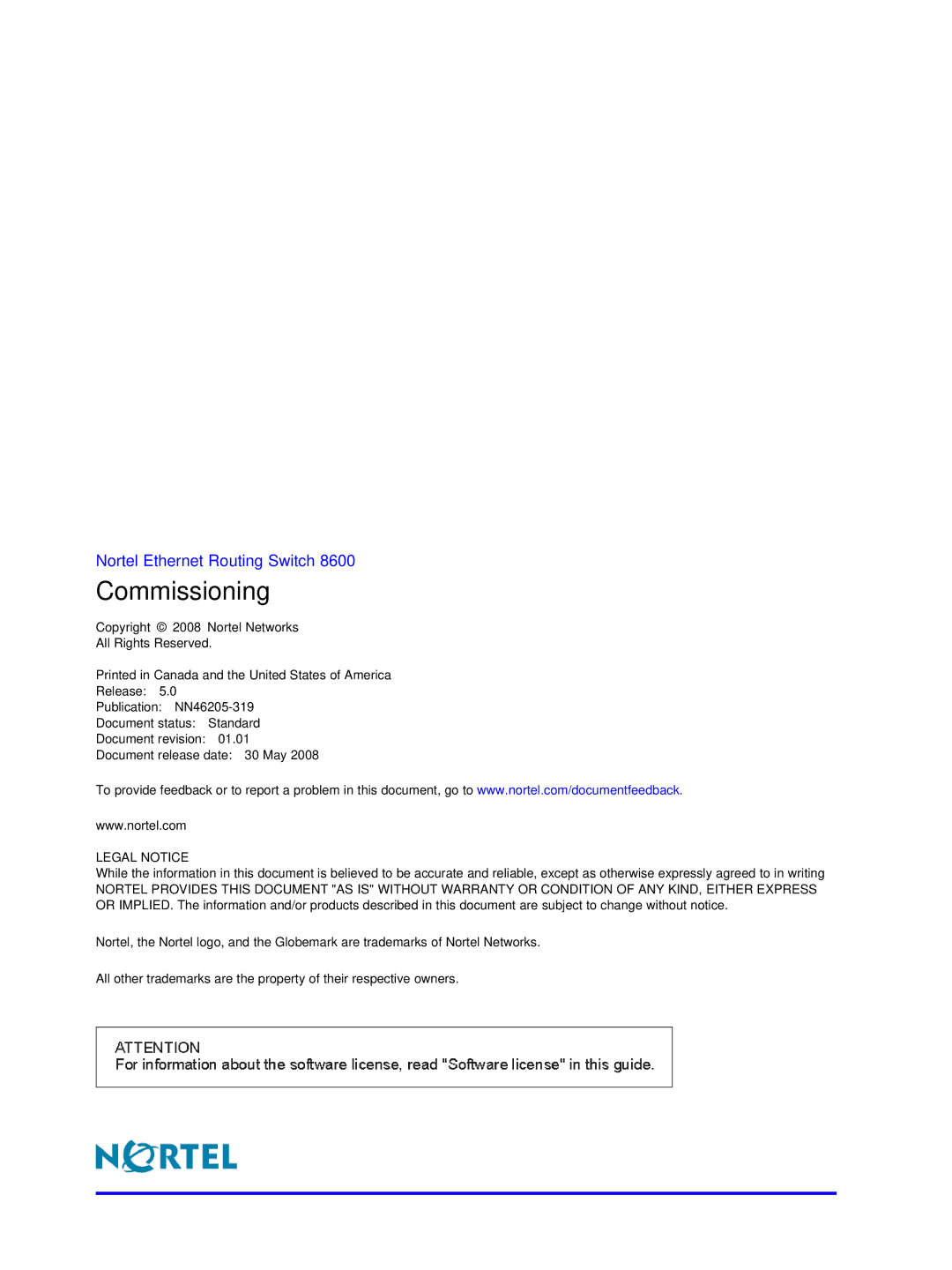 Nortel Networks 8600 manual Commissioning 