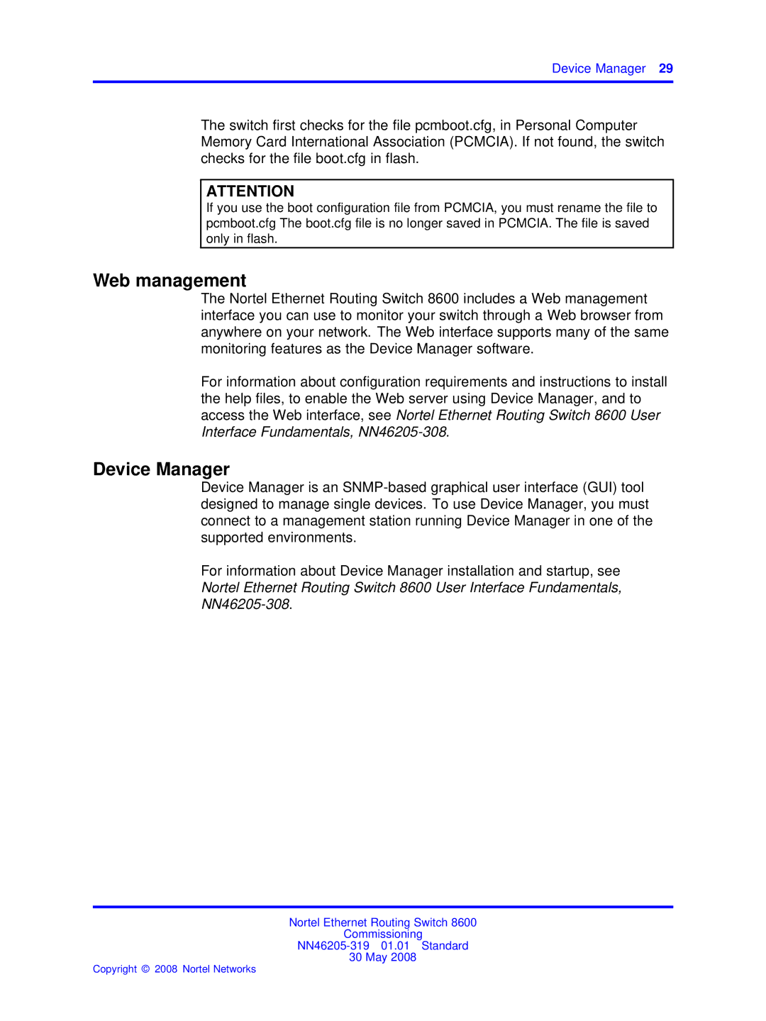 Nortel Networks 8600 manual Web management, Device Manager 