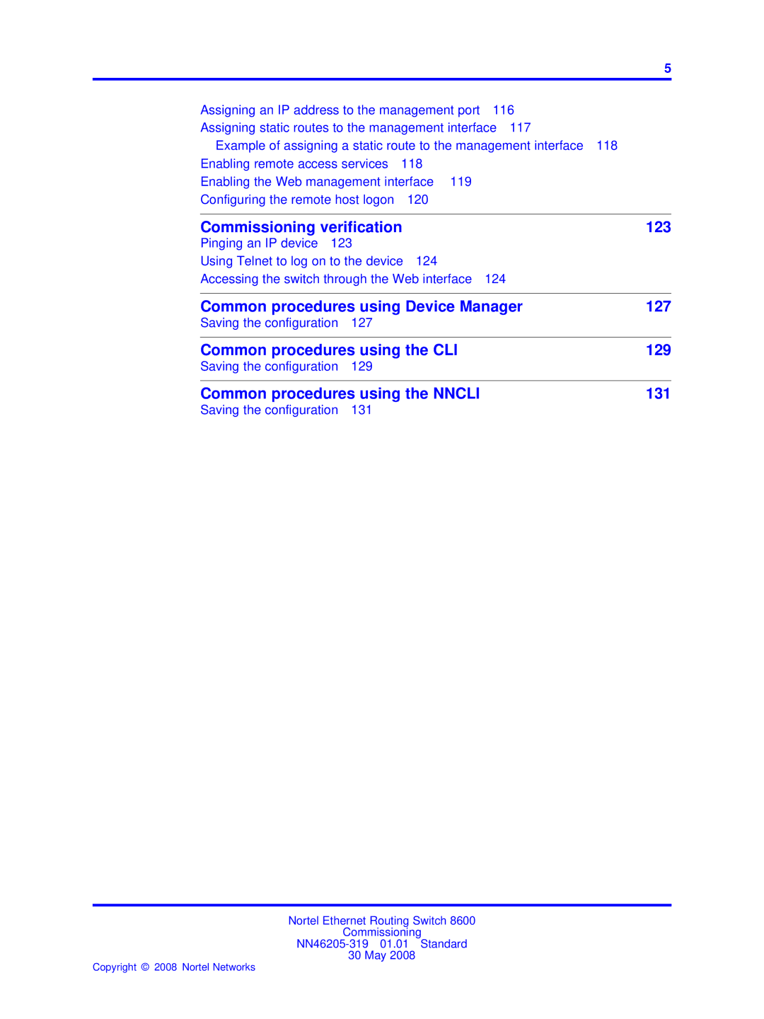 Nortel Networks 8600 manual Common procedures using Device Manager 127 