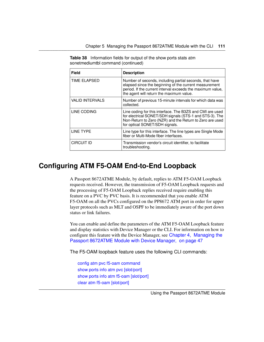 Nortel Networks 8672ATME manual Time Elapsed, Valid Intervals, Line Coding, Line Type, Circuit ID 