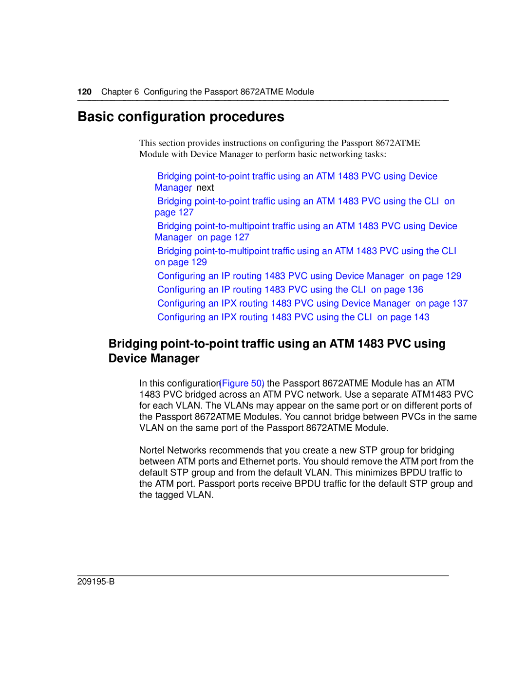 Nortel Networks 8672ATME manual Basic configuration procedures 