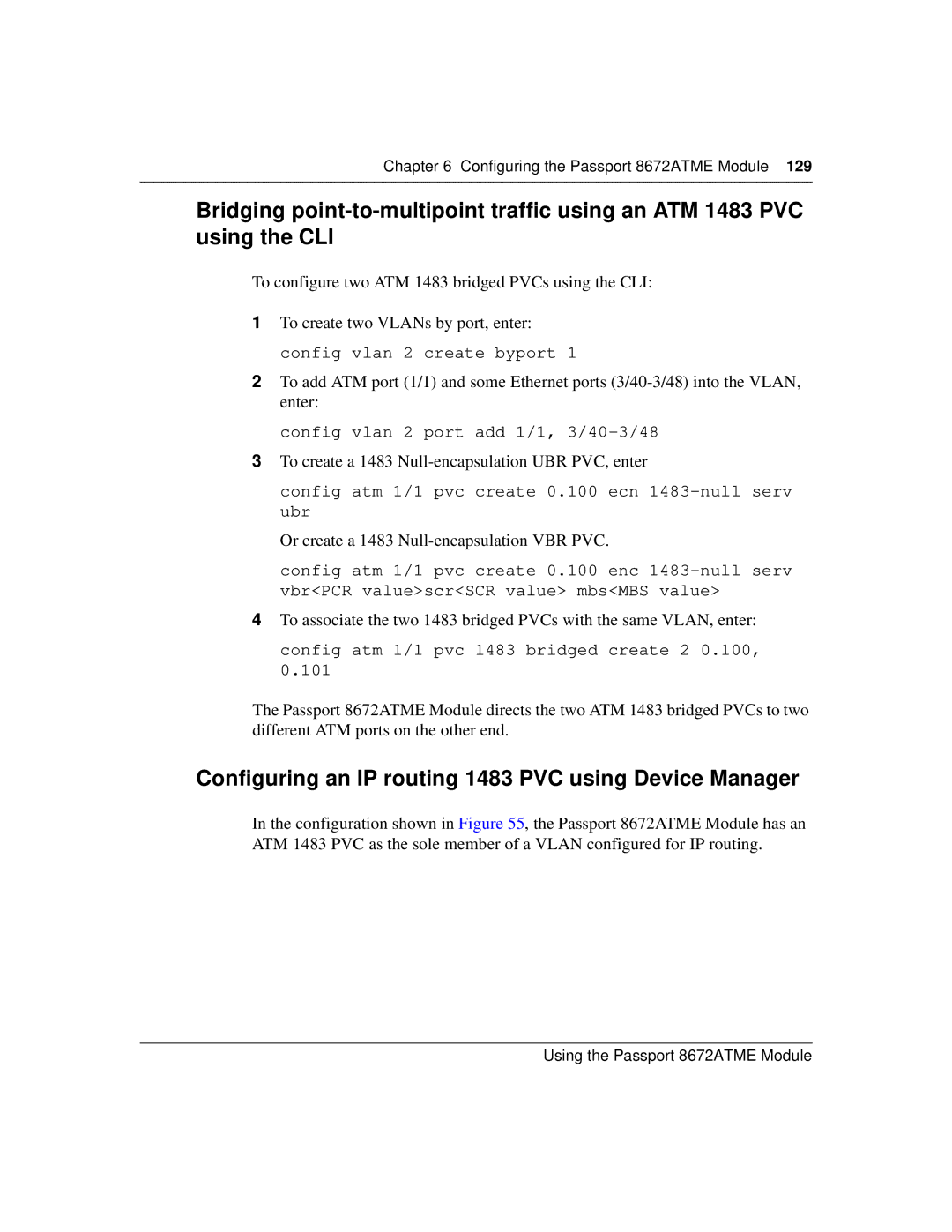 Nortel Networks 8672ATME manual Configuring an IP routing 1483 PVC using Device Manager 