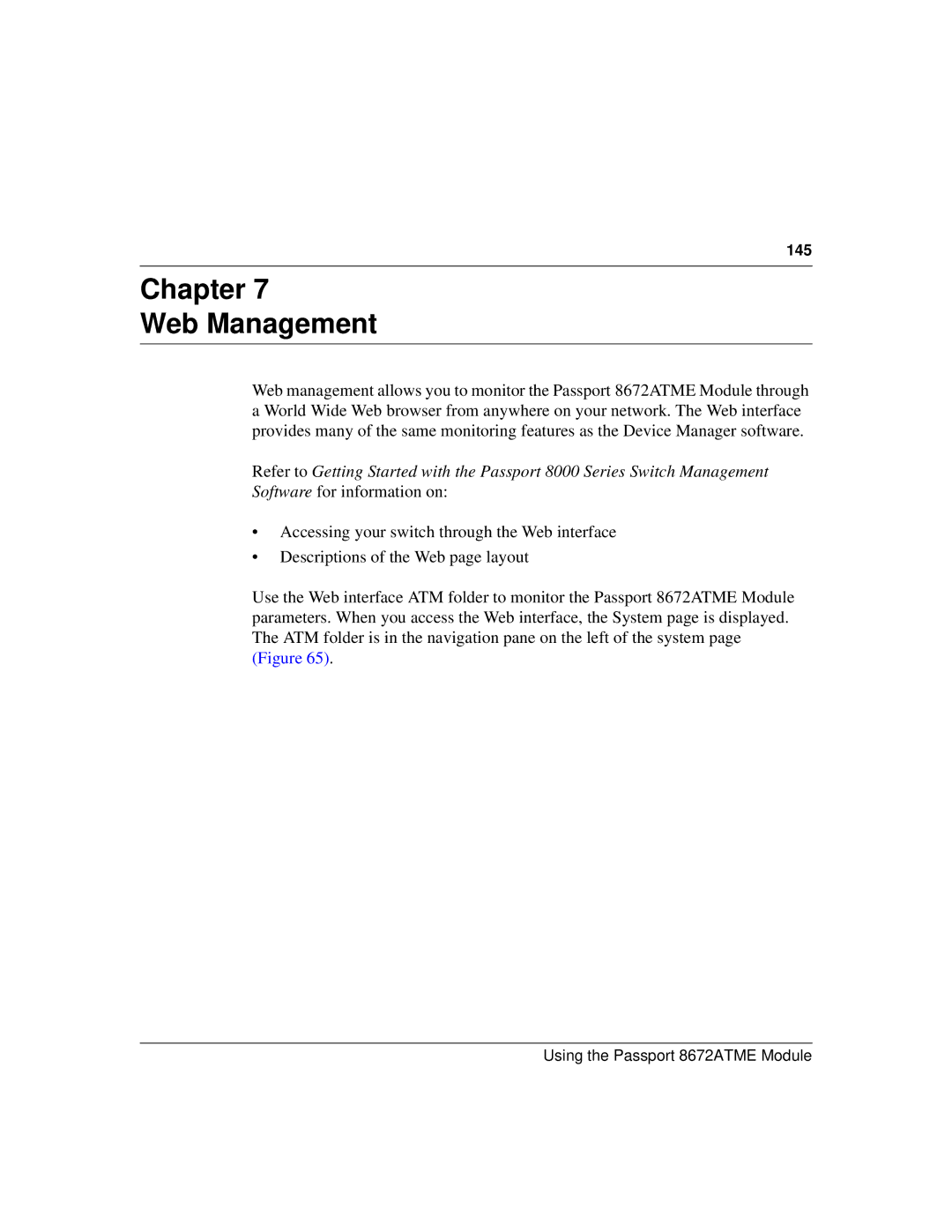 Nortel Networks 8672ATME manual Chapter Web Management 