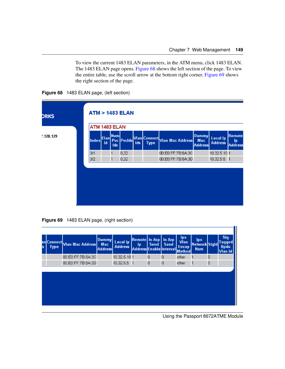 Nortel Networks 8672ATME manual Elan page, left section 