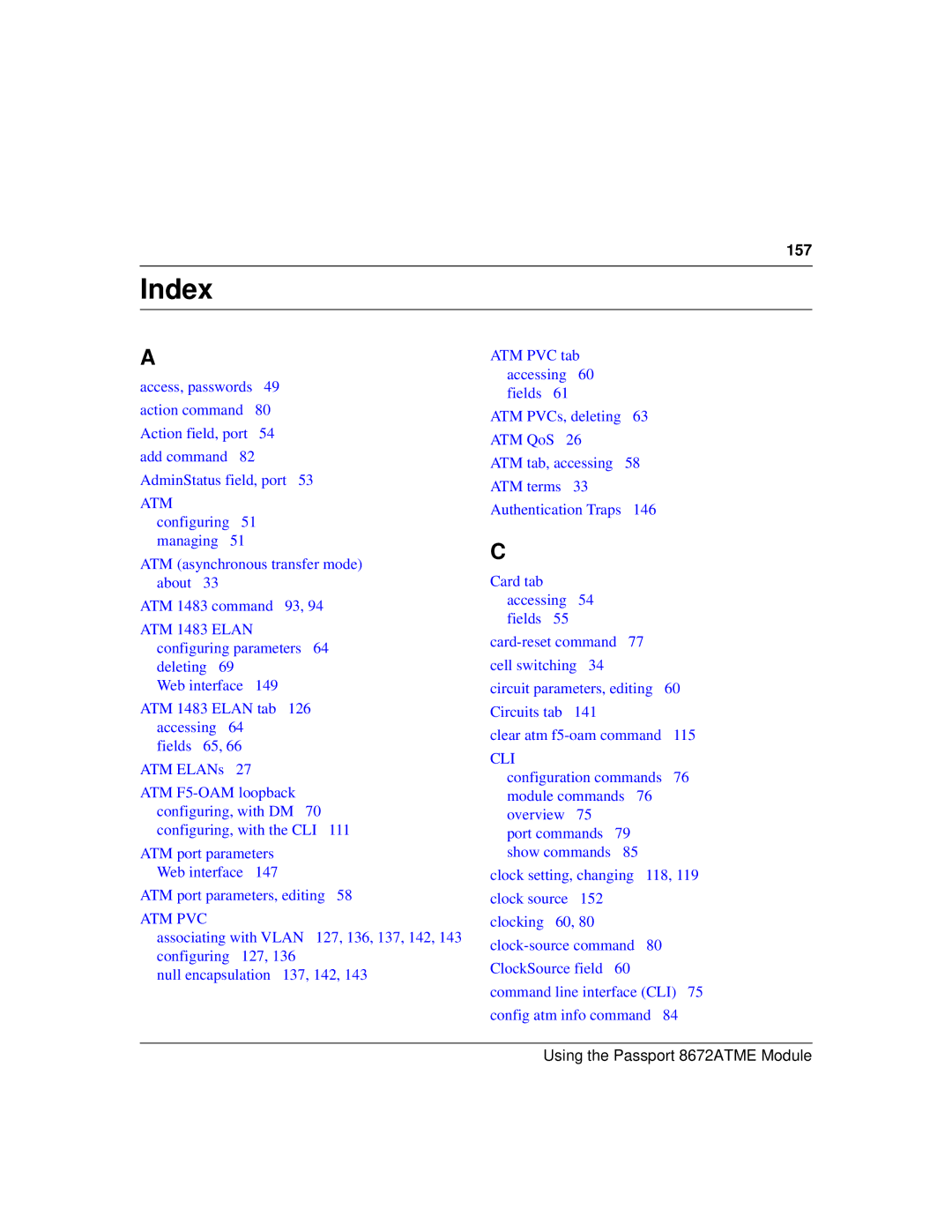 Nortel Networks 8672ATME manual Index 