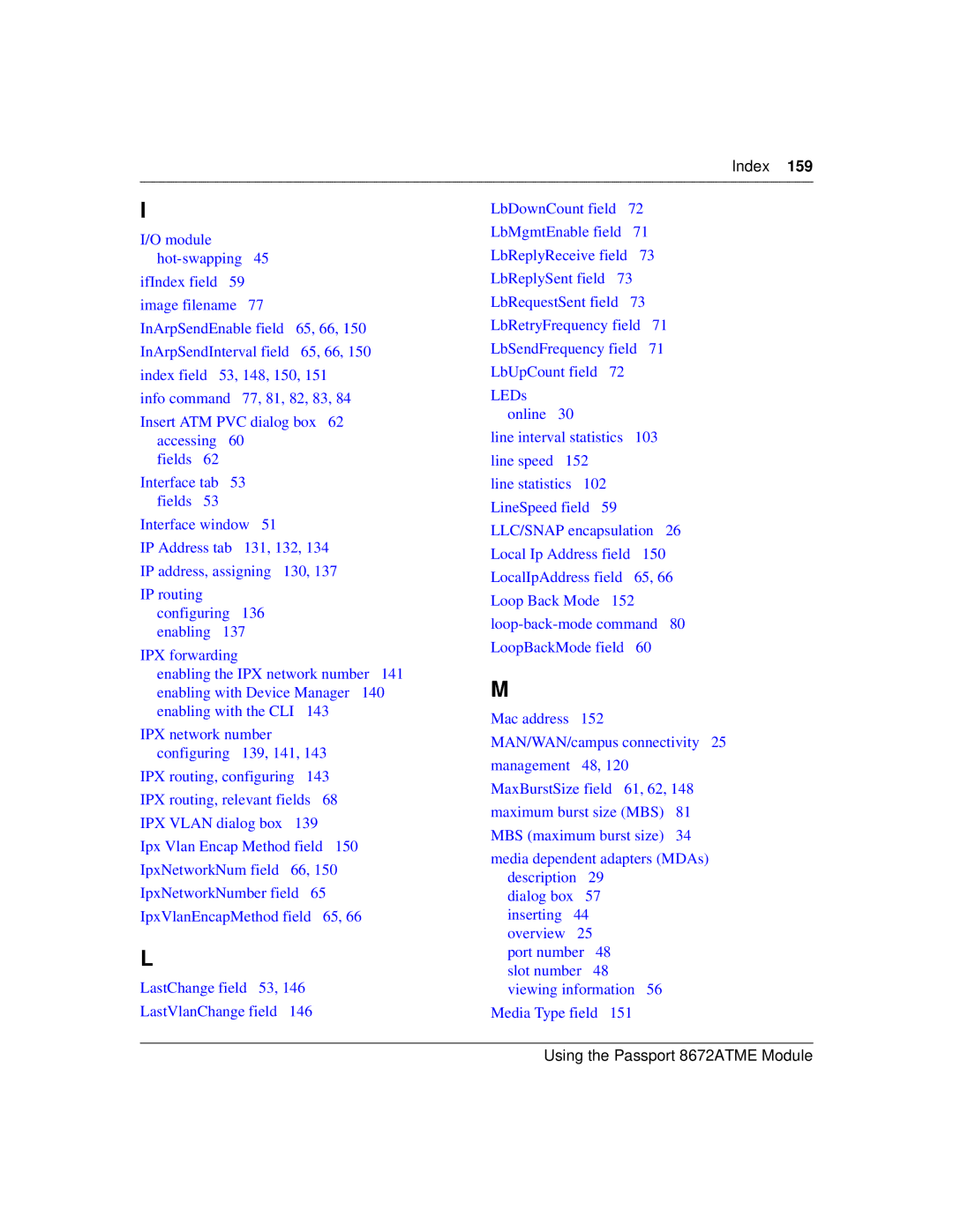 Nortel Networks 8672ATME manual Index 