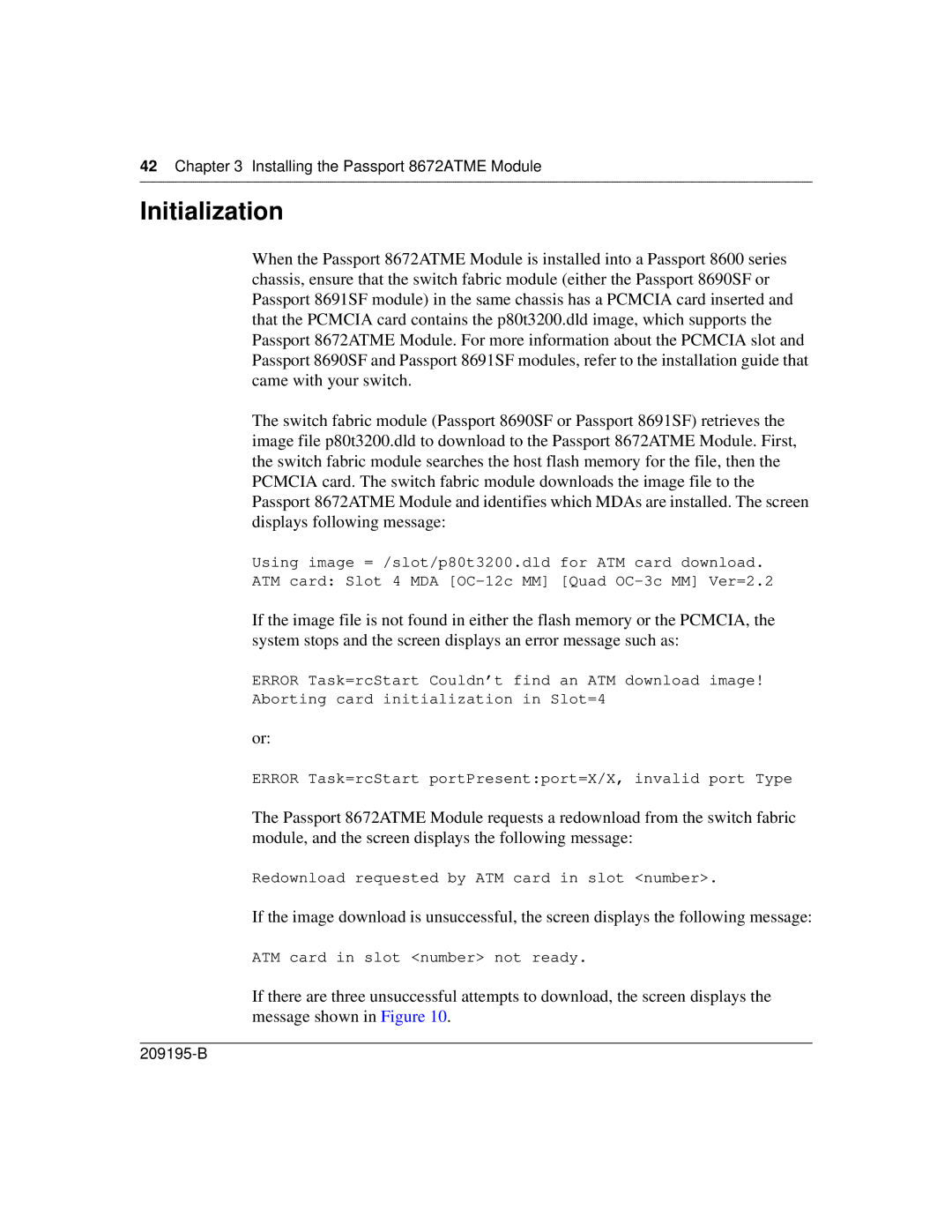 Nortel Networks 8672ATME manual Initialization 