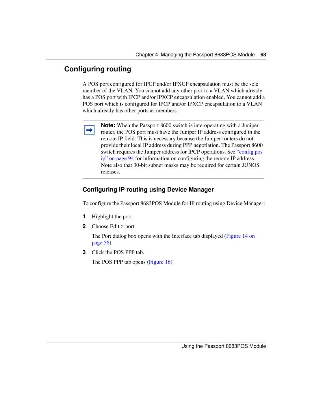 Nortel Networks 8683POS manual Configuring routing, Configuring IP routing using Device Manager 