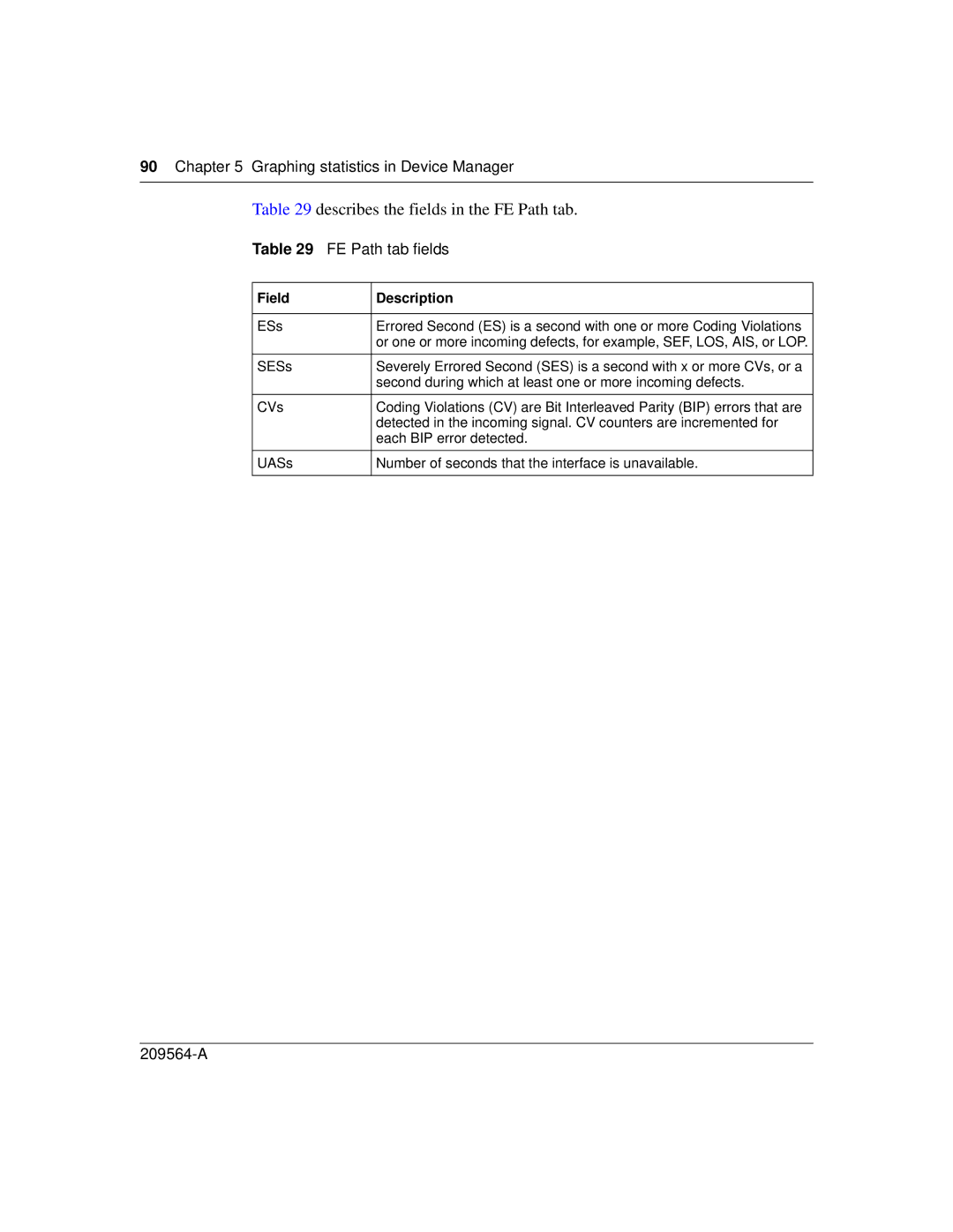 Nortel Networks 8683POS manual Describes the fields in the FE Path tab, FE Path tab fields 