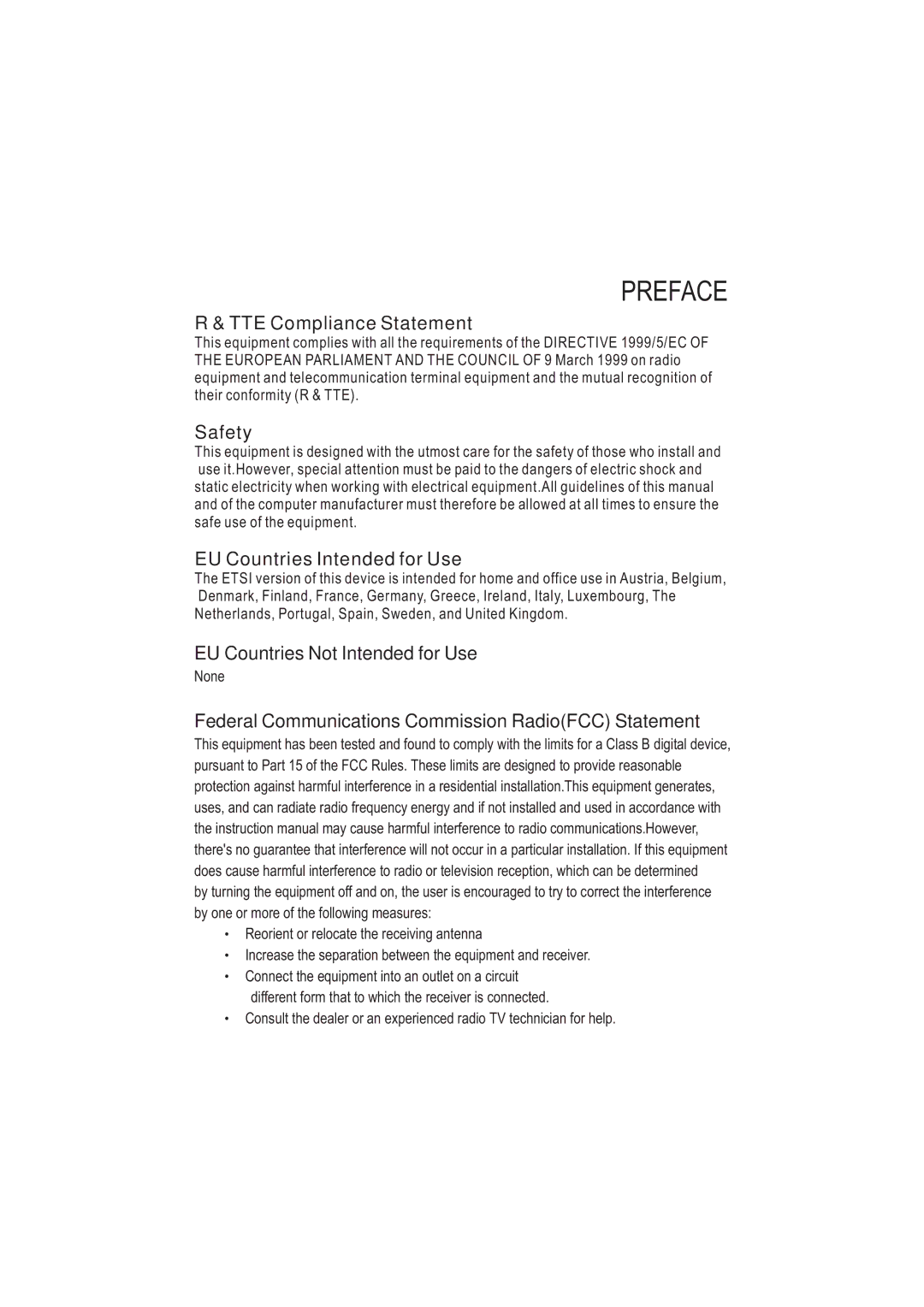 Nortel Networks AKM9600/8 manual TTE Compliance Statement, Safety, EU Countries Intended for Use 