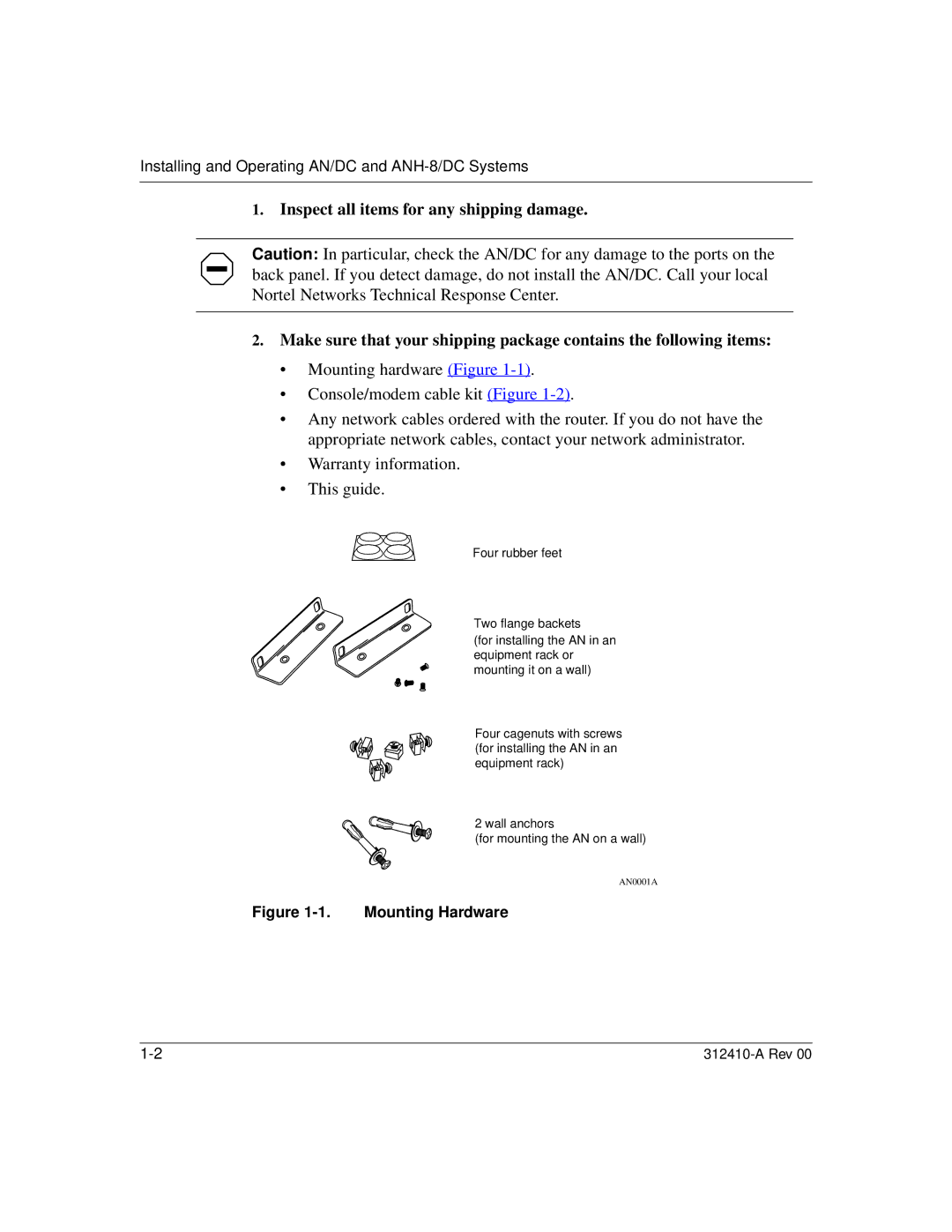 Nortel Networks AN/DC manual Mounting Hardware 