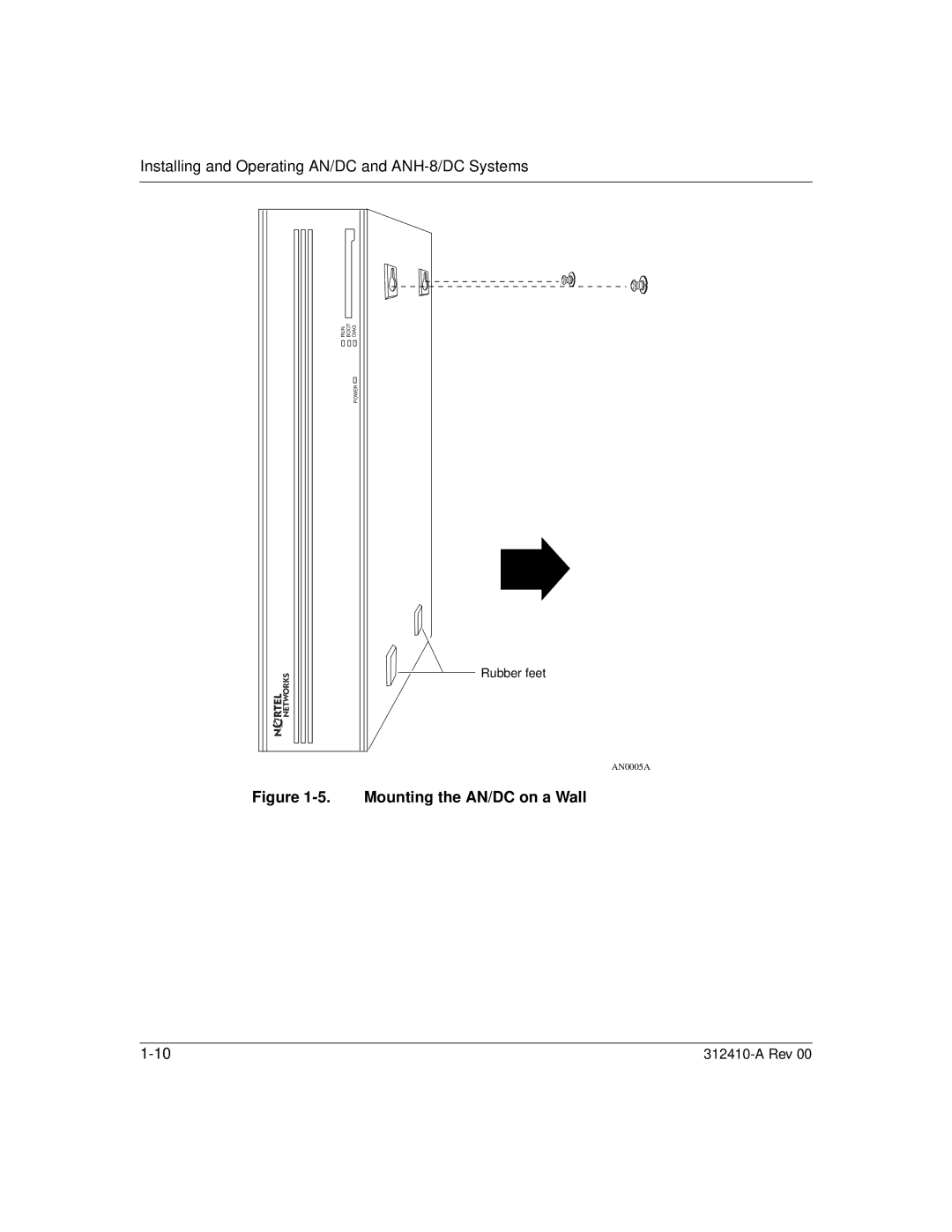 Nortel Networks manual Mounting the AN/DC on a Wall 