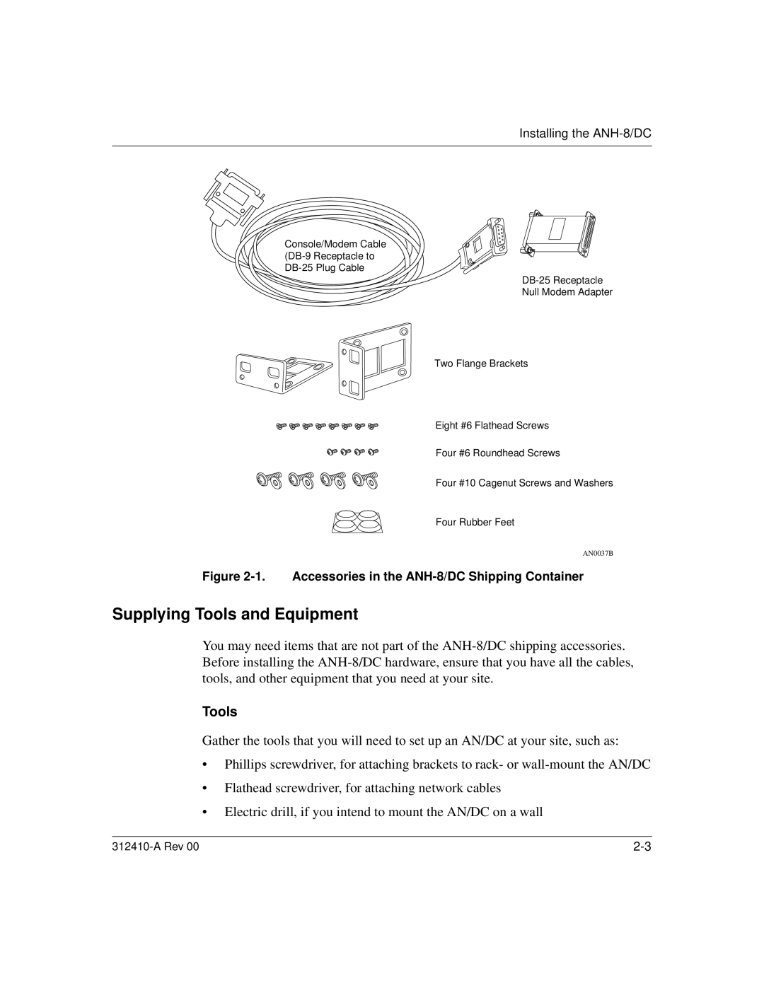 Nortel Networks AN/DC manual Accessories in the ANH-8/DC Shipping Container 