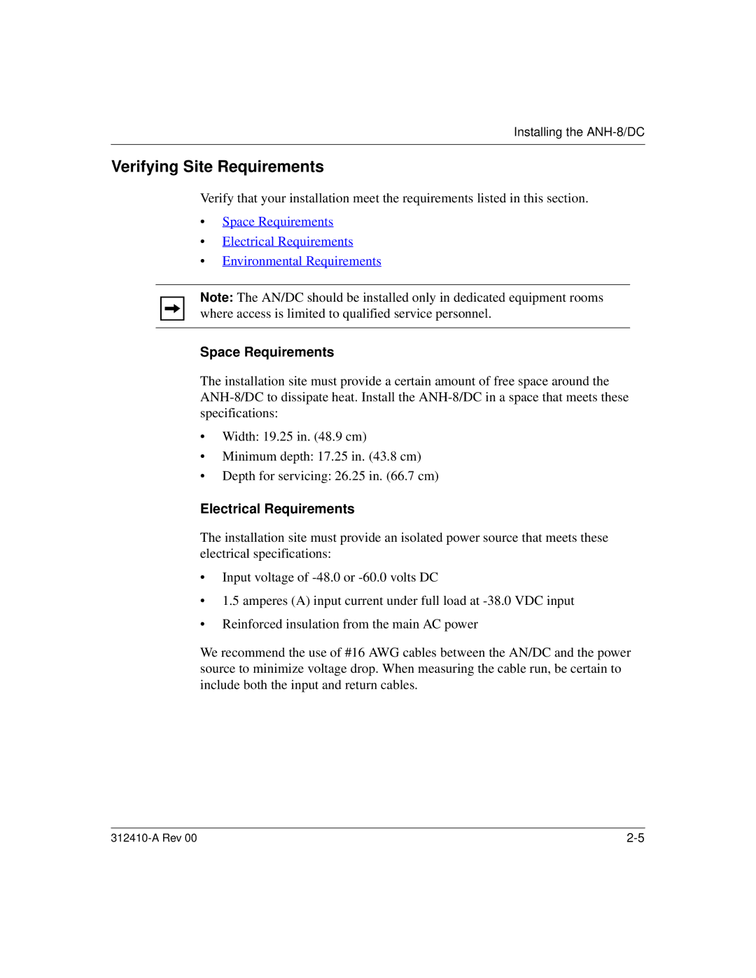 Nortel Networks AN/DC manual Verifying Site Requirements 