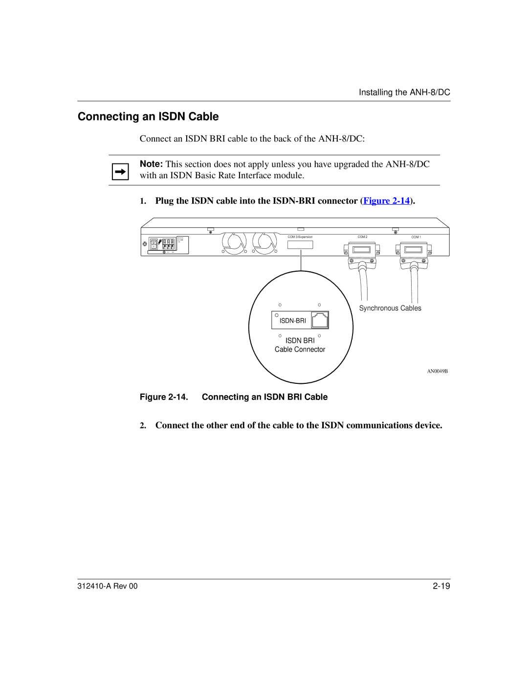 Nortel Networks AN/DC manual Connecting an Isdn Cable, Connecting an Isdn BRI Cable 