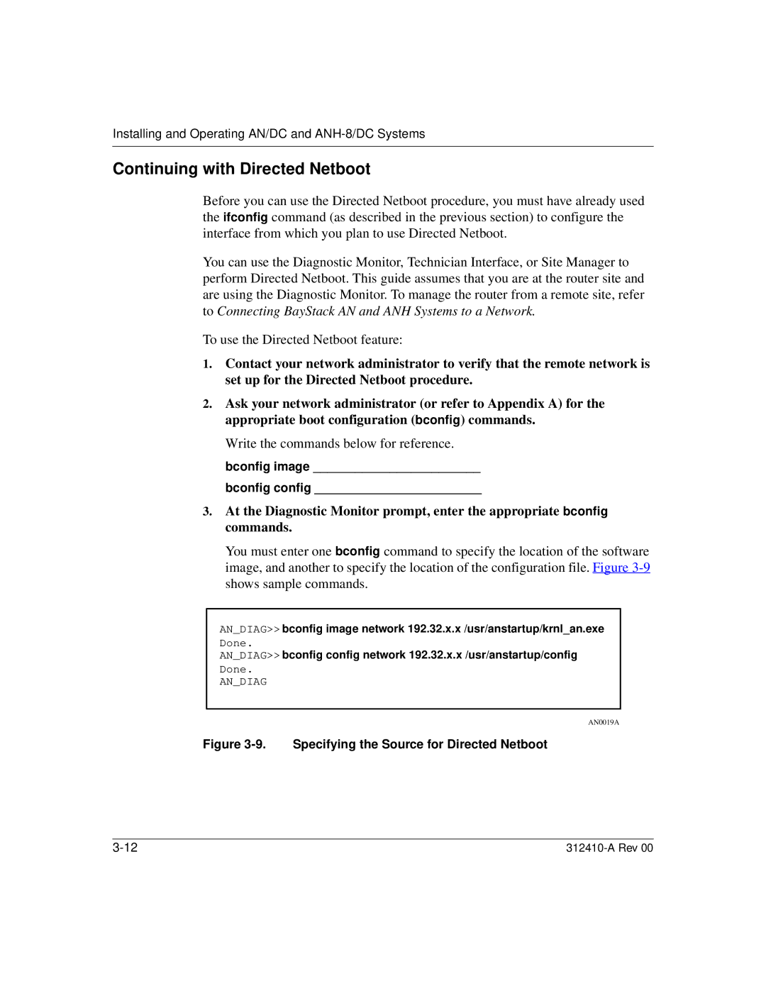 Nortel Networks AN/DC manual Continuing with Directed Netboot, Specifying the Source for Directed Netboot 