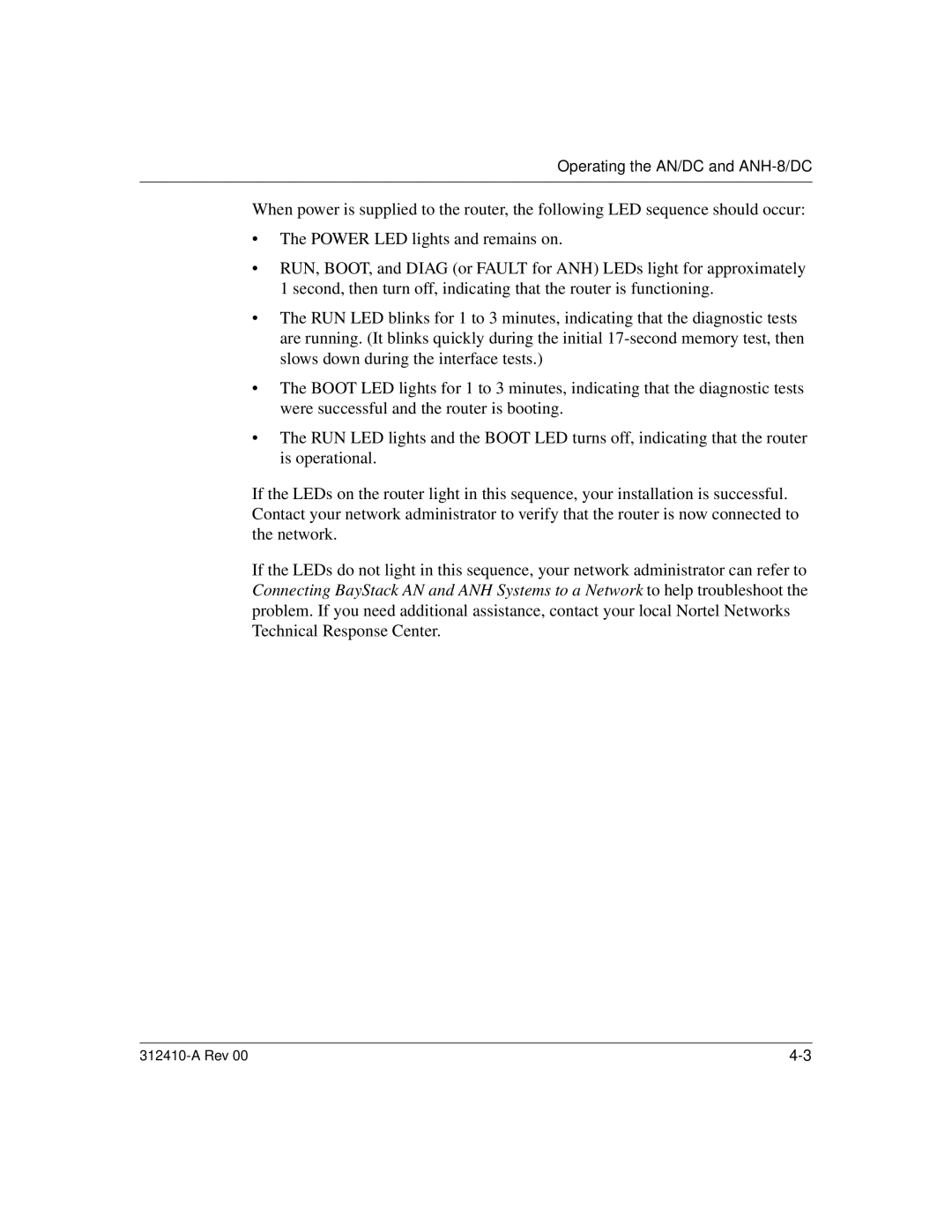 Nortel Networks manual Operating the AN/DC and ANH-8/DC 