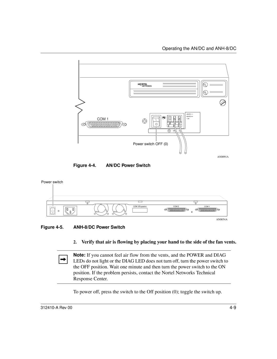 Nortel Networks manual AN/DC Power Switch 