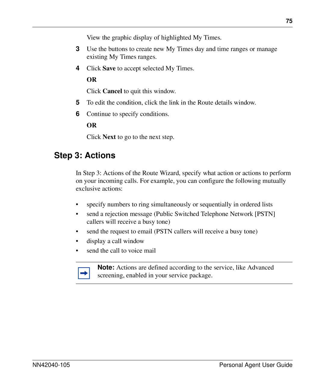 Nortel Networks AS 5300 manual Actions 