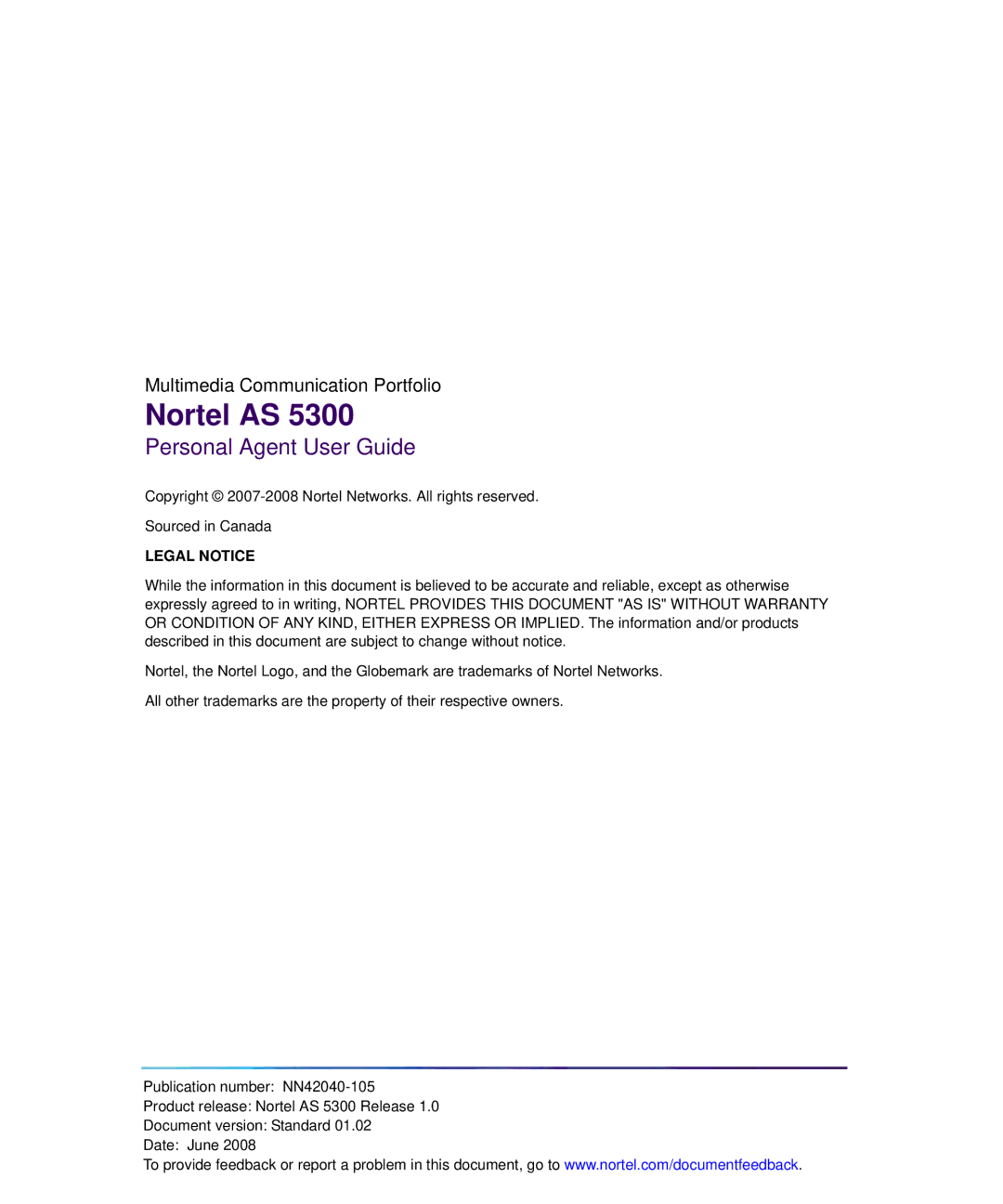 Nortel Networks AS 5300 manual Nortel AS 