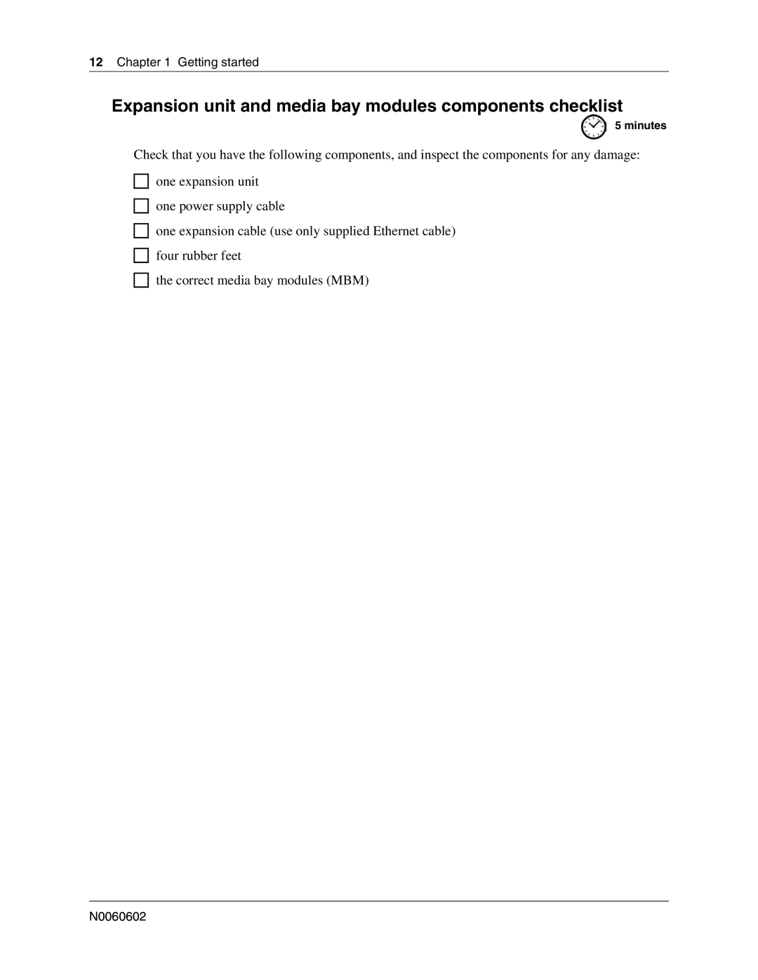 Nortel Networks BCM 4.0 quick start Expansion unit and media bay modules components checklist 