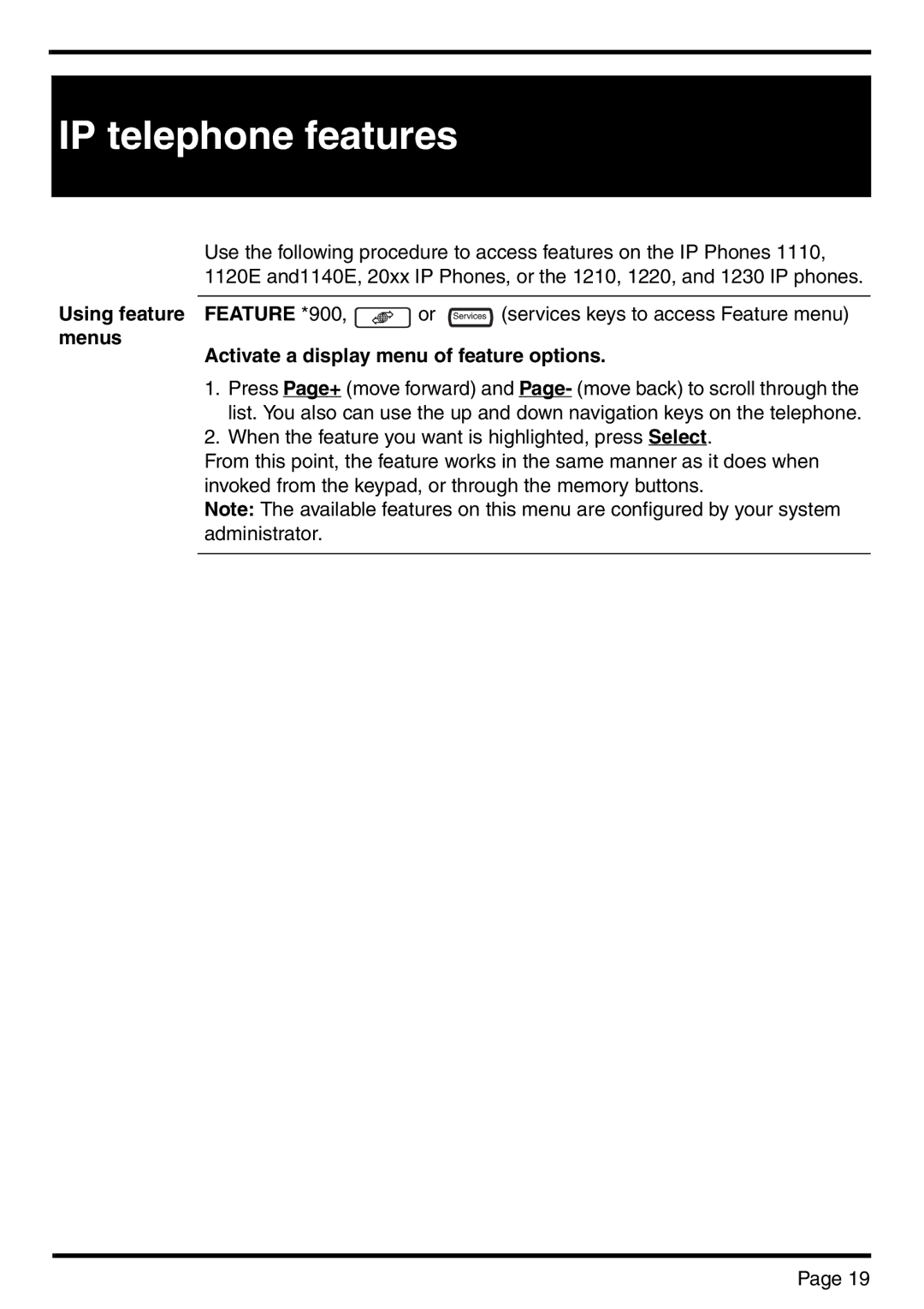 Nortel Networks BCM 450 manual IP telephone features, Using feature Feature *900 