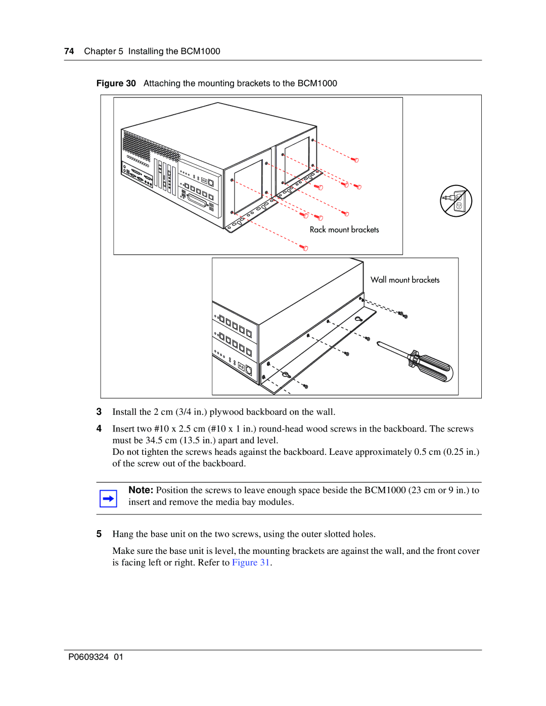 Nortel Networks manual Attaching the mounting brackets to the BCM1000 