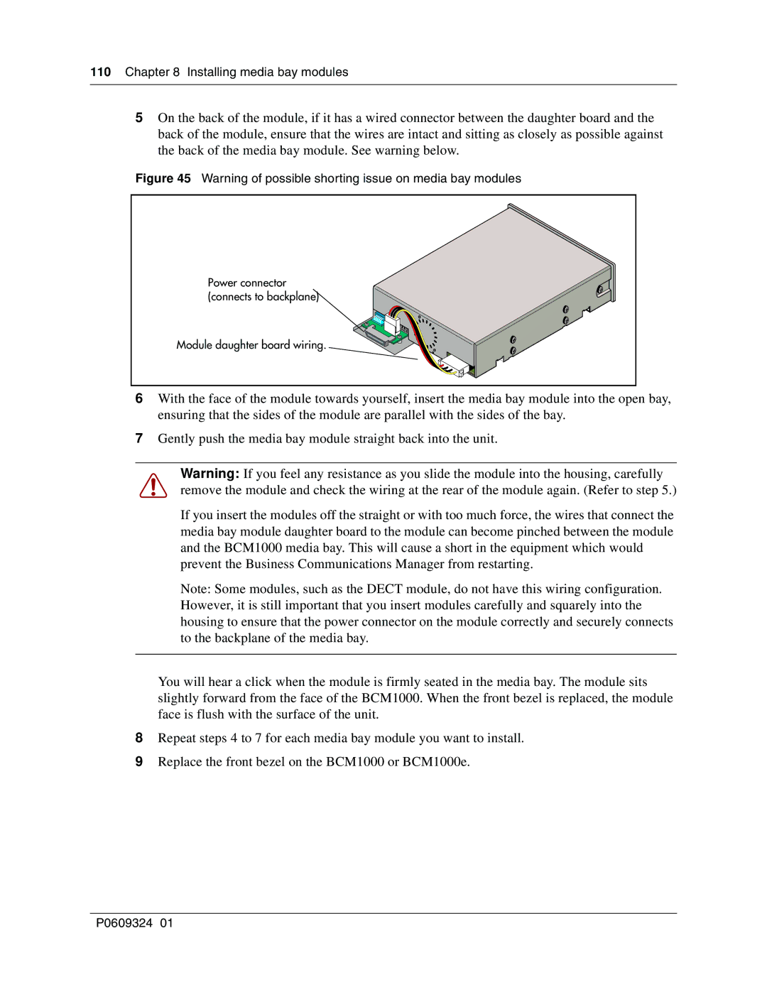 Nortel Networks BCM1000 manual Module daughter board wiring 