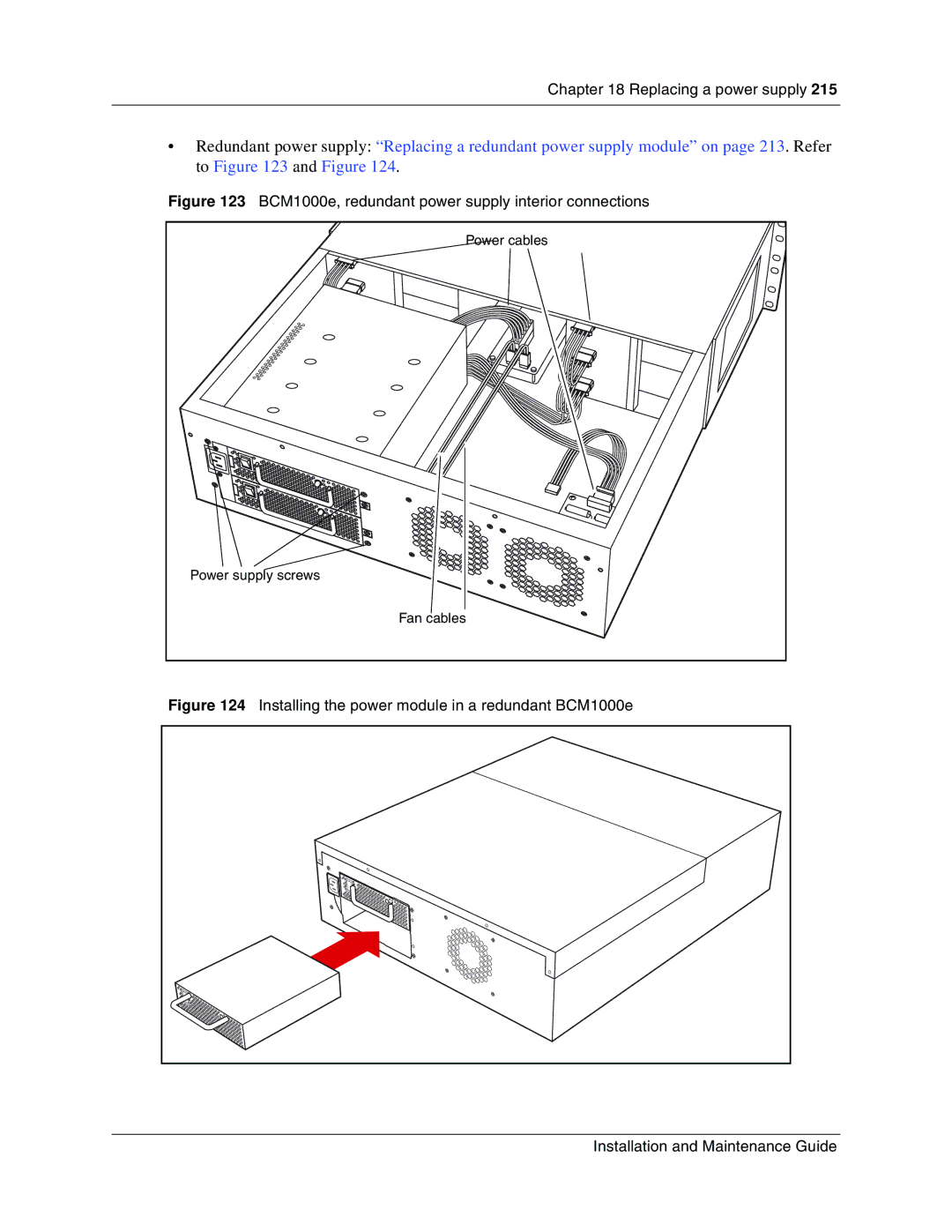 Nortel Networks manual BCM1000e, redundant power supply interior connections 