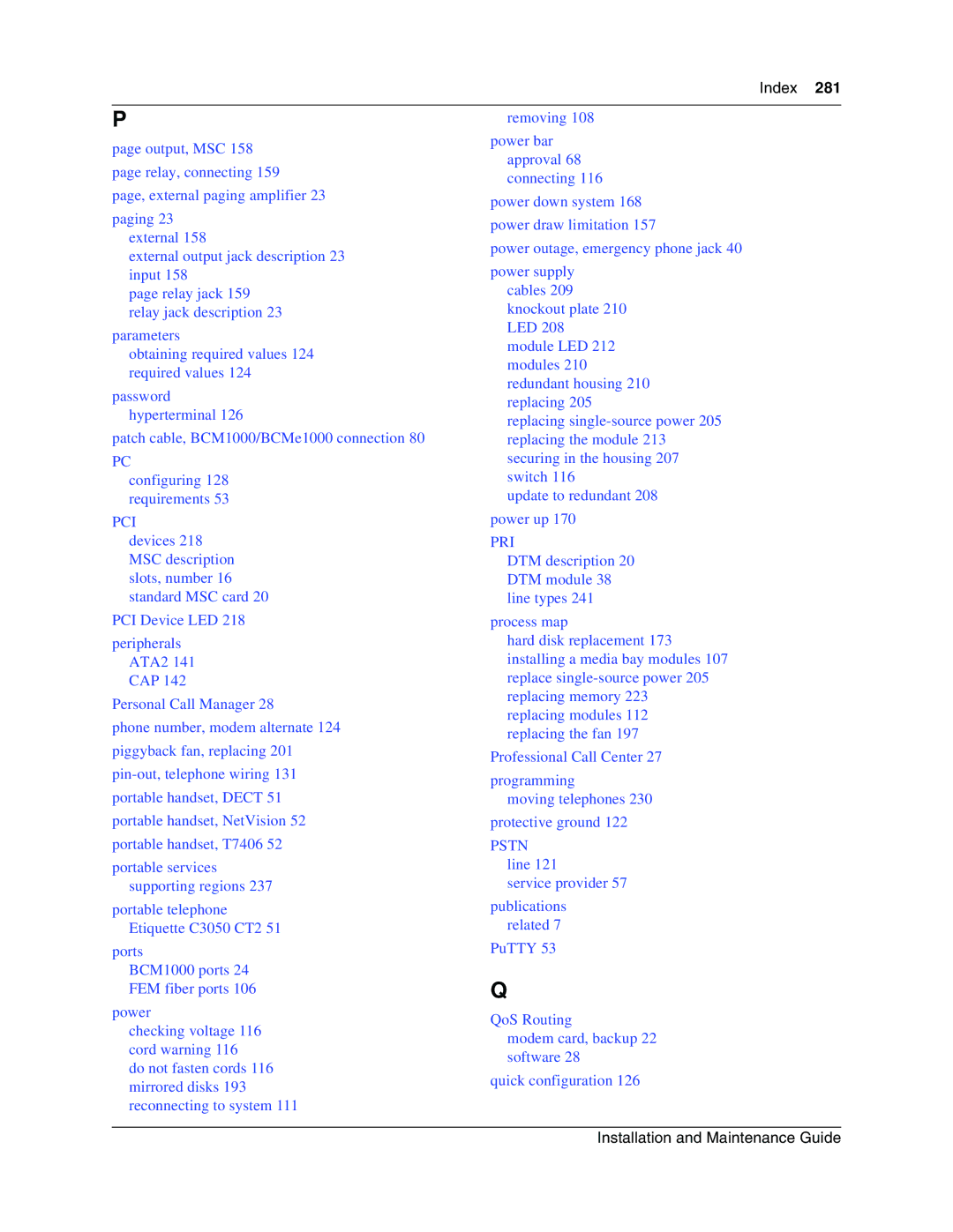 Nortel Networks BCM1000 manual Pci 