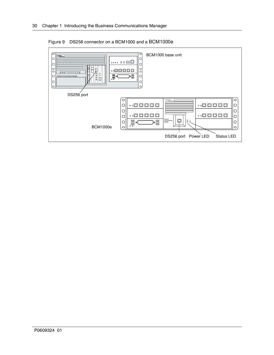 Nortel Networks manual DS256 connector on a BCM1000 and a BCM1000e 