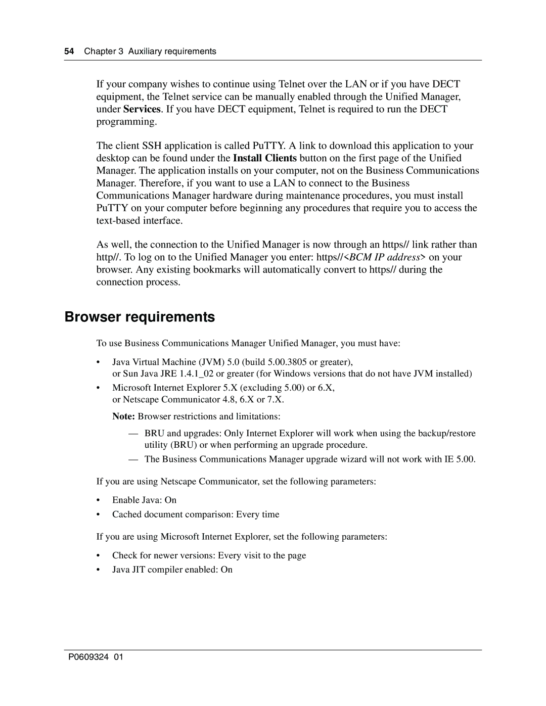 Nortel Networks BCM1000 manual Browser requirements, Auxiliary requirements 