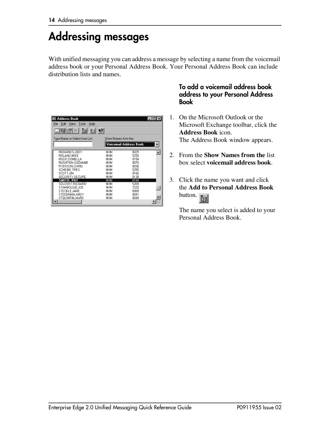 Nortel Networks BCM200/400 manual Addressing messages 