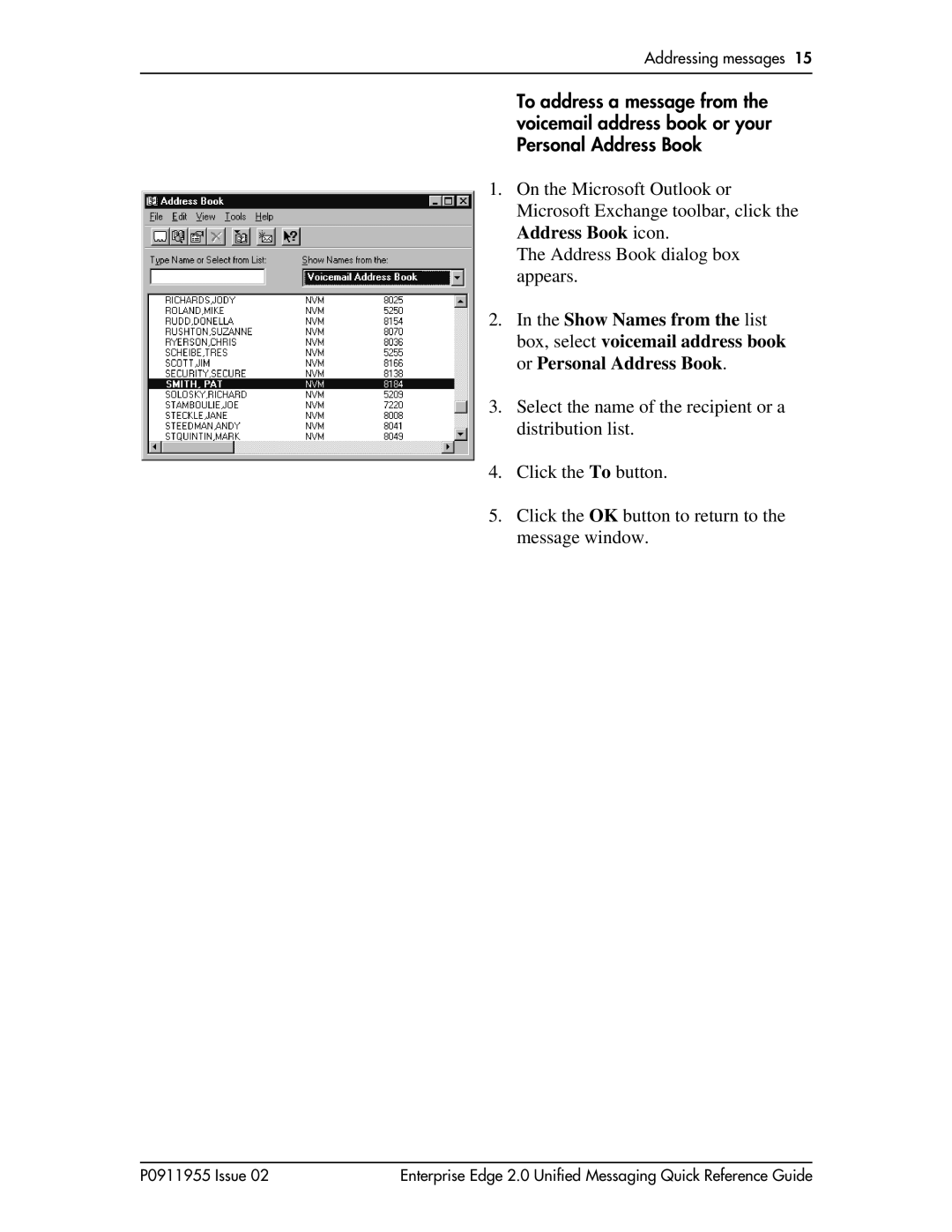 Nortel Networks BCM200/400 manual Addressing messages 