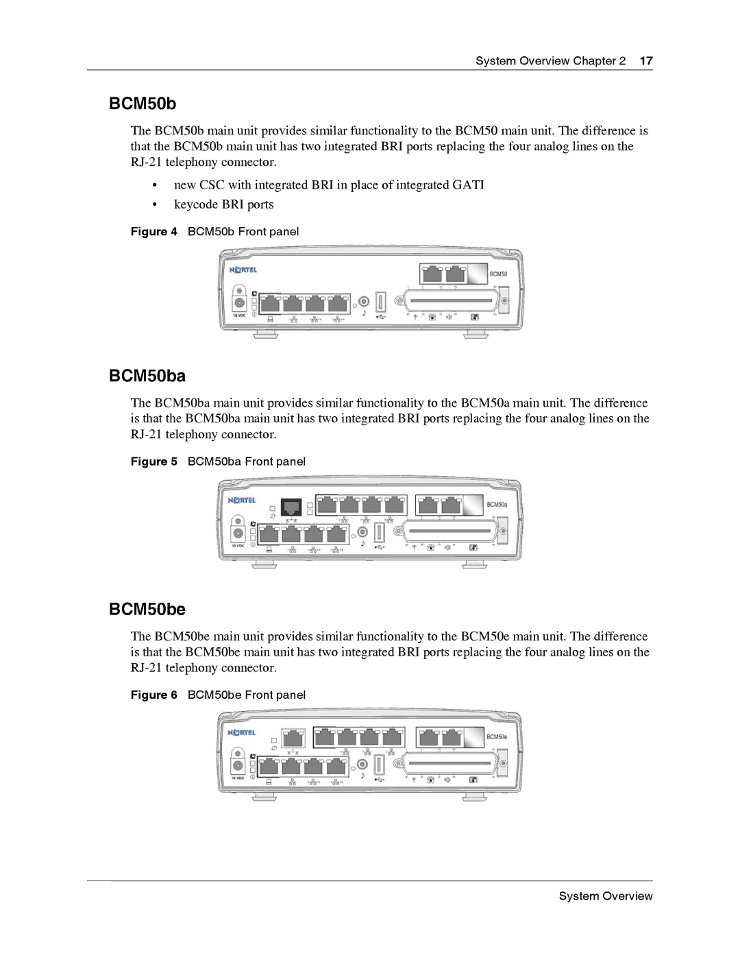 Nortel Networks BCM50 2.0 manual BCM50ba, BCM50be 