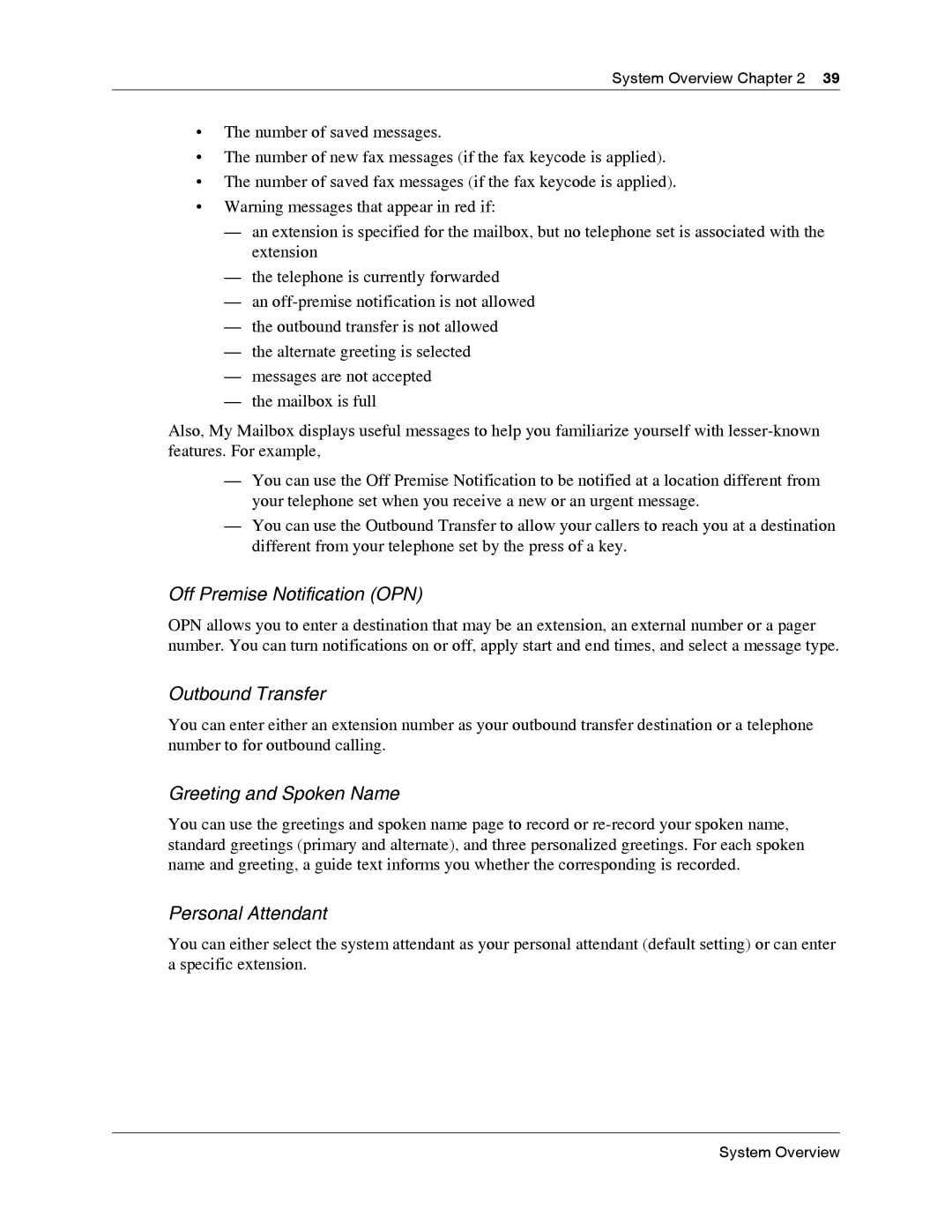 Nortel Networks BCM50 2.0 manual Off Premise Notification OPN 