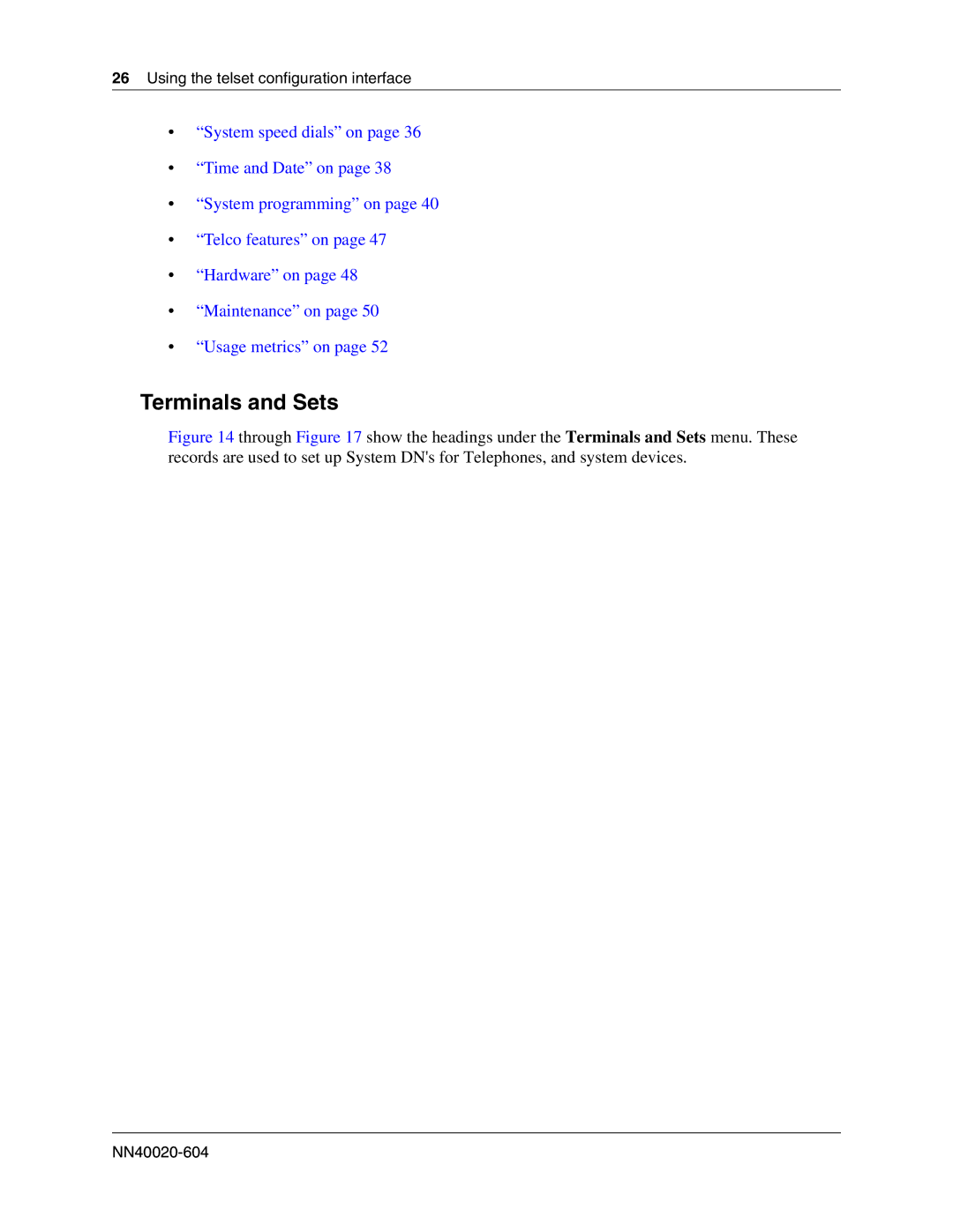 Nortel Networks BCM50 2.0 manual Terminals and Sets 