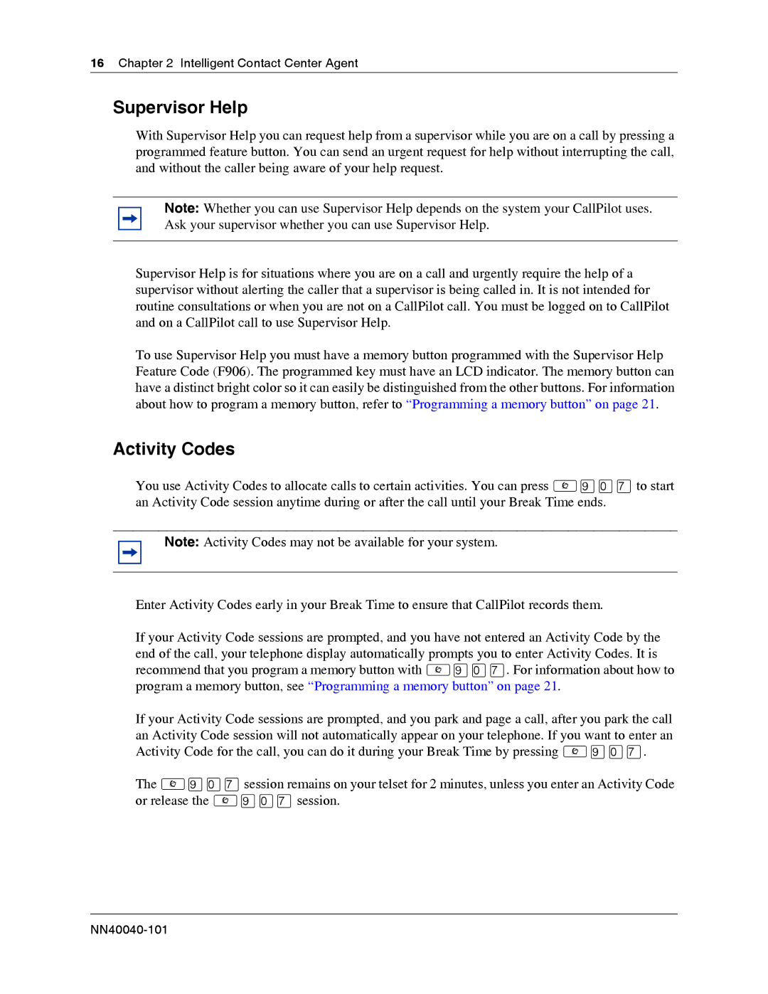 Nortel Networks BCM50 3.0 manual Supervisor Help, Activity Codes 