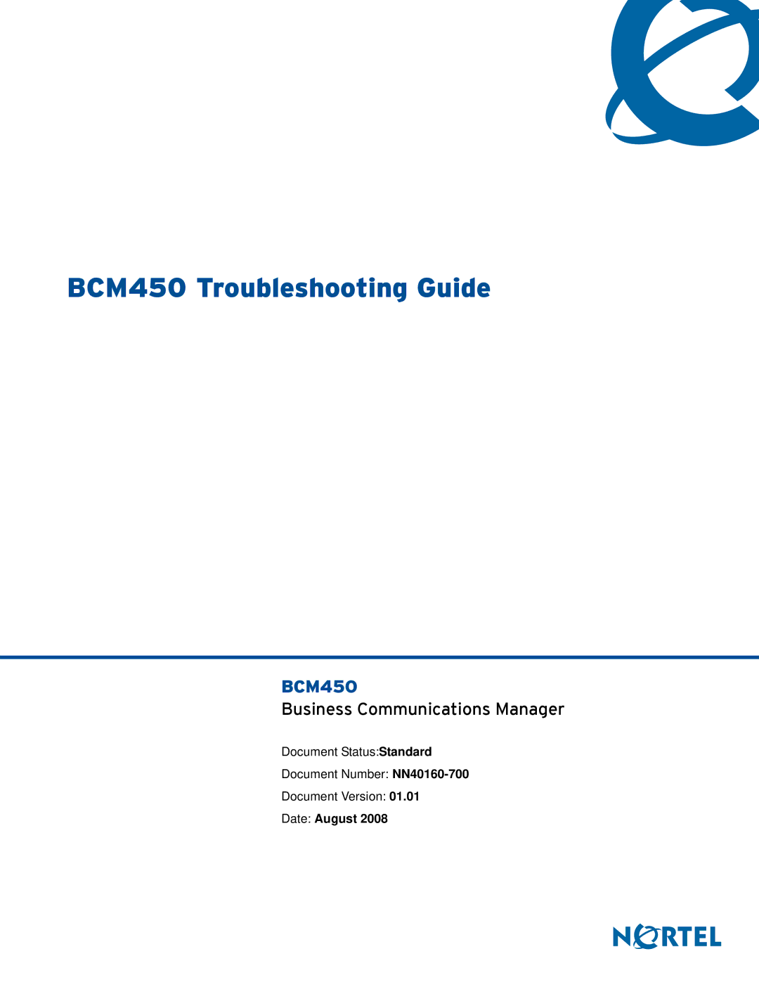 Nortel Networks BM450 manual BCM450 Troubleshooting Guide 