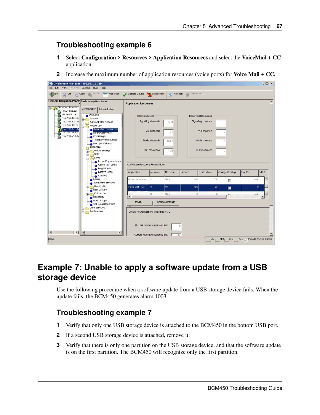 Nortel Networks BM450 manual Troubleshooting example 