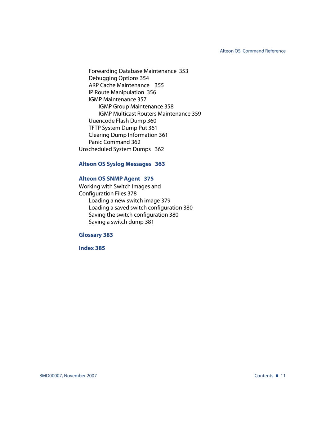 Nortel Networks BMD00007 manual Glossary Index 