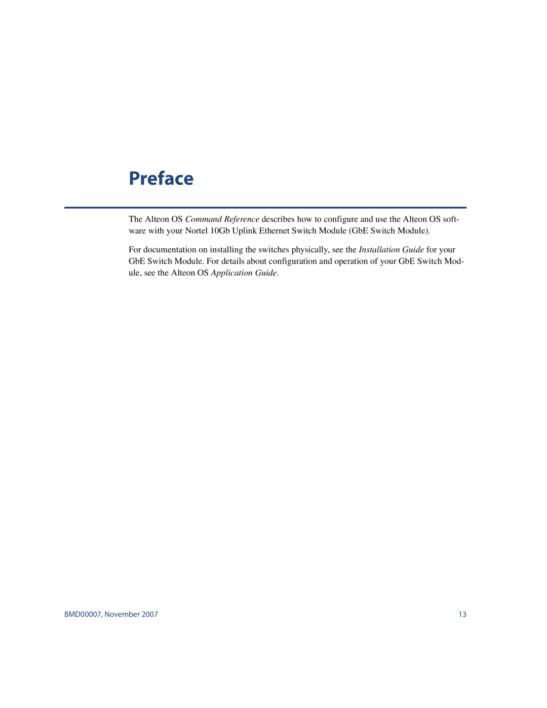 Nortel Networks BMD00007 manual Preface 