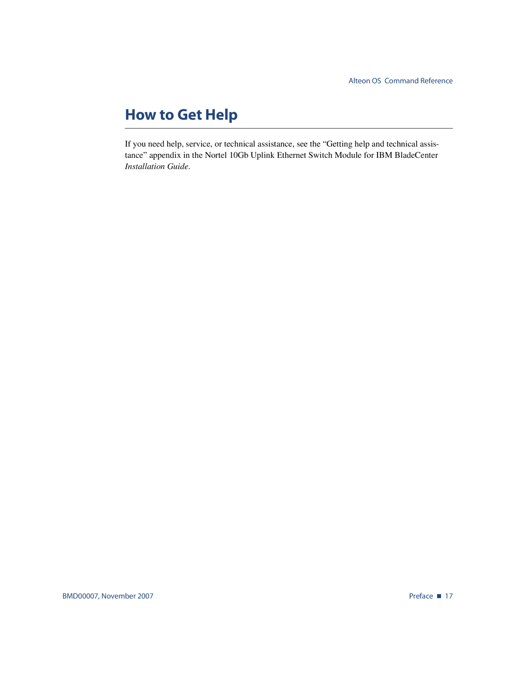 Nortel Networks BMD00007 manual How to Get Help 