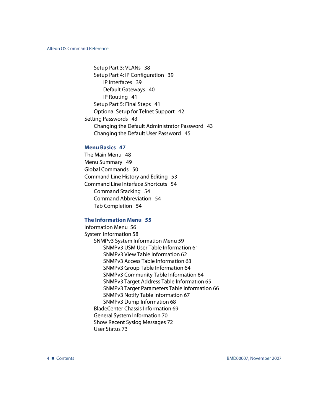 Nortel Networks BMD00007 manual Menu Basics 