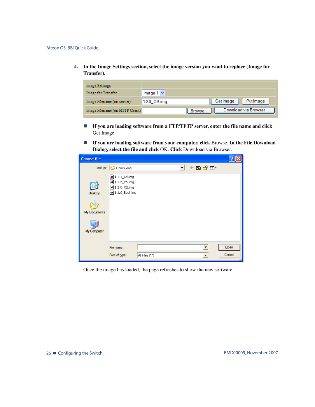 Nortel Networks BMD00009 manual 26 „ Configuring the Switch 