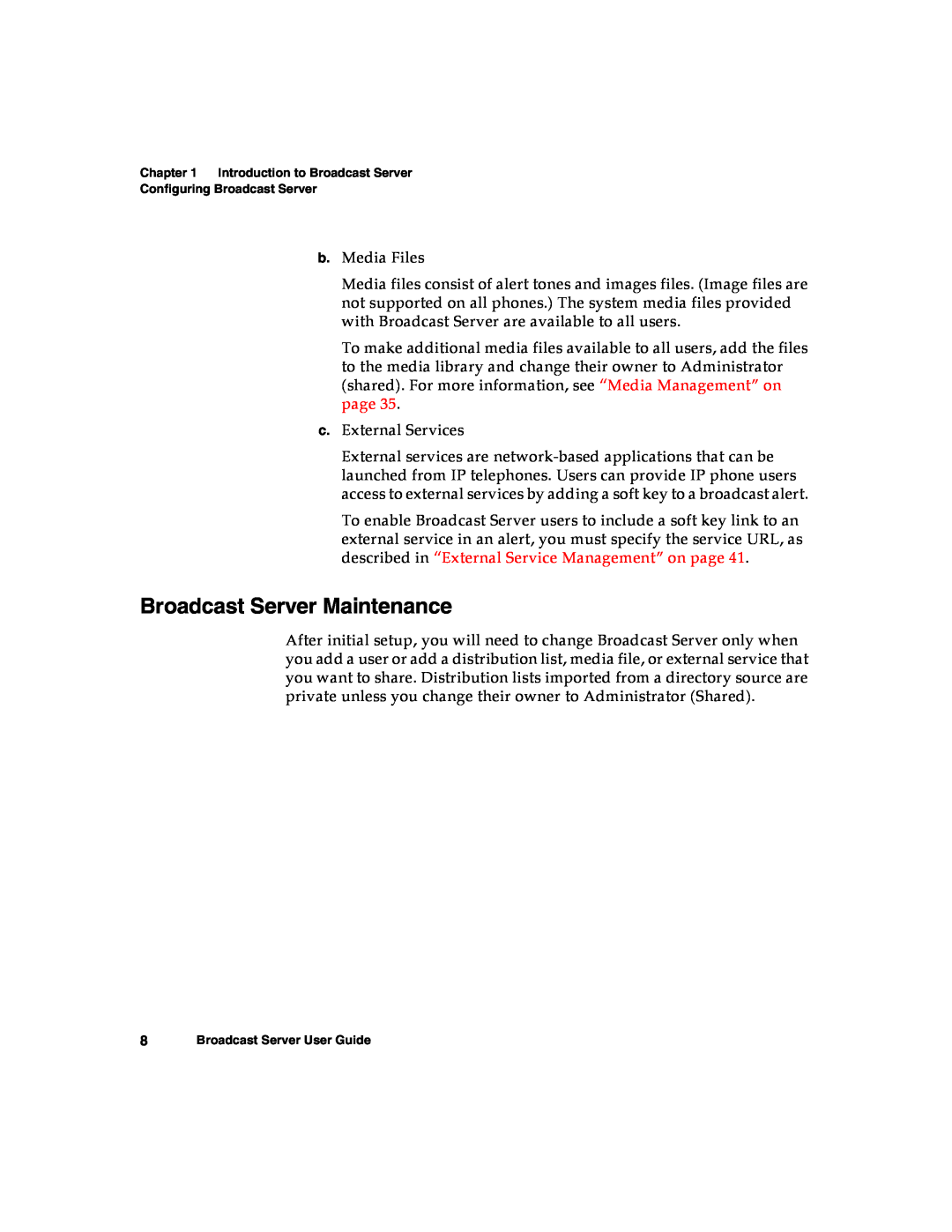 Nortel Networks warranty Broadcast Server Maintenance 