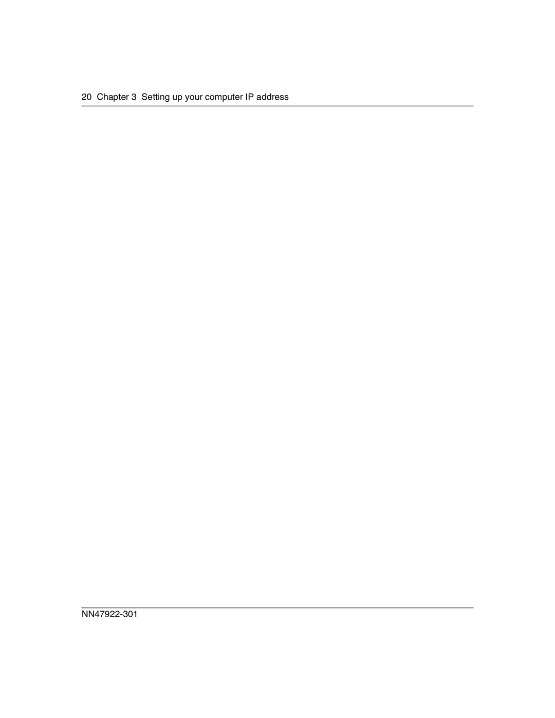 Nortel Networks BSR222 manual Setting up your computer IP address NN47922-301 