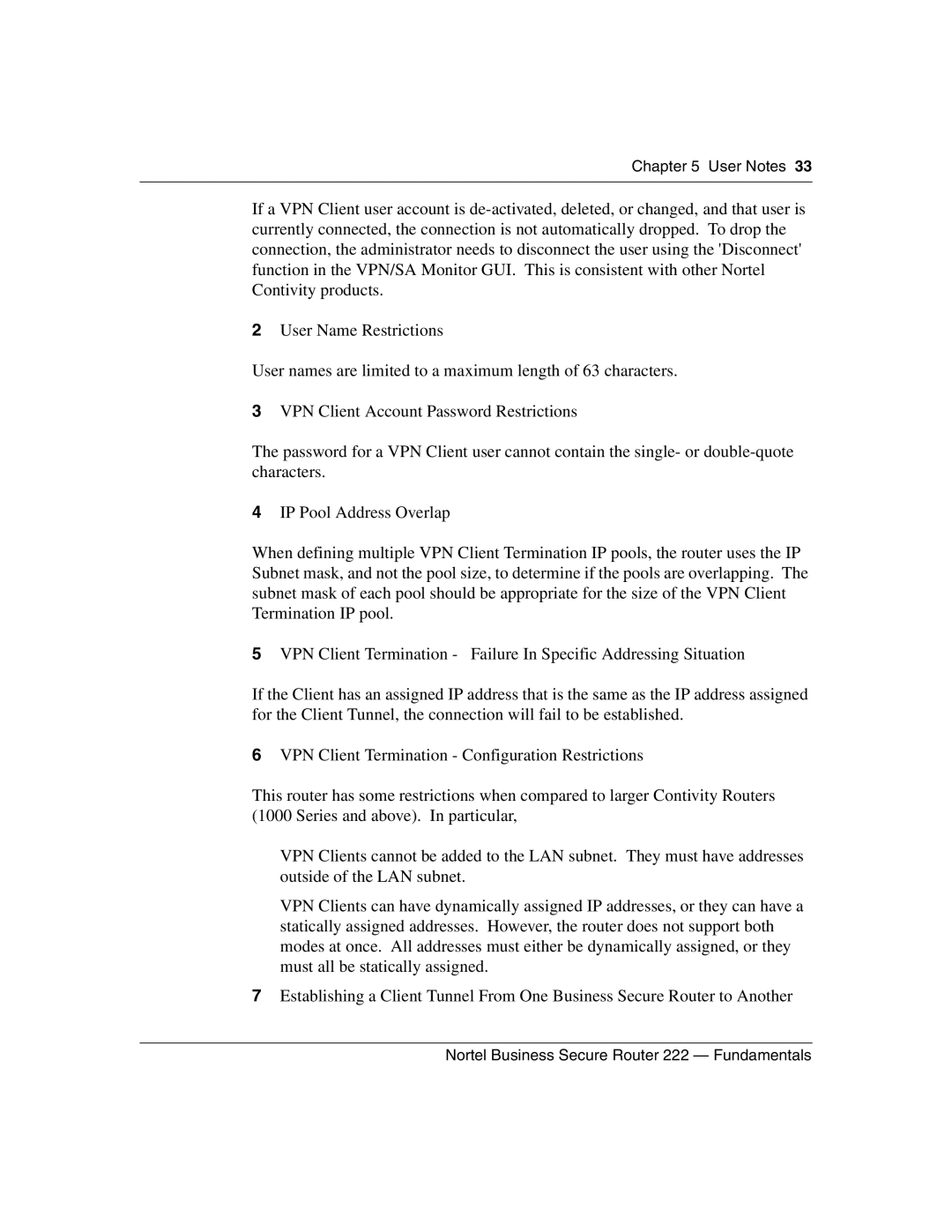 Nortel Networks BSR222 manual User Notes 