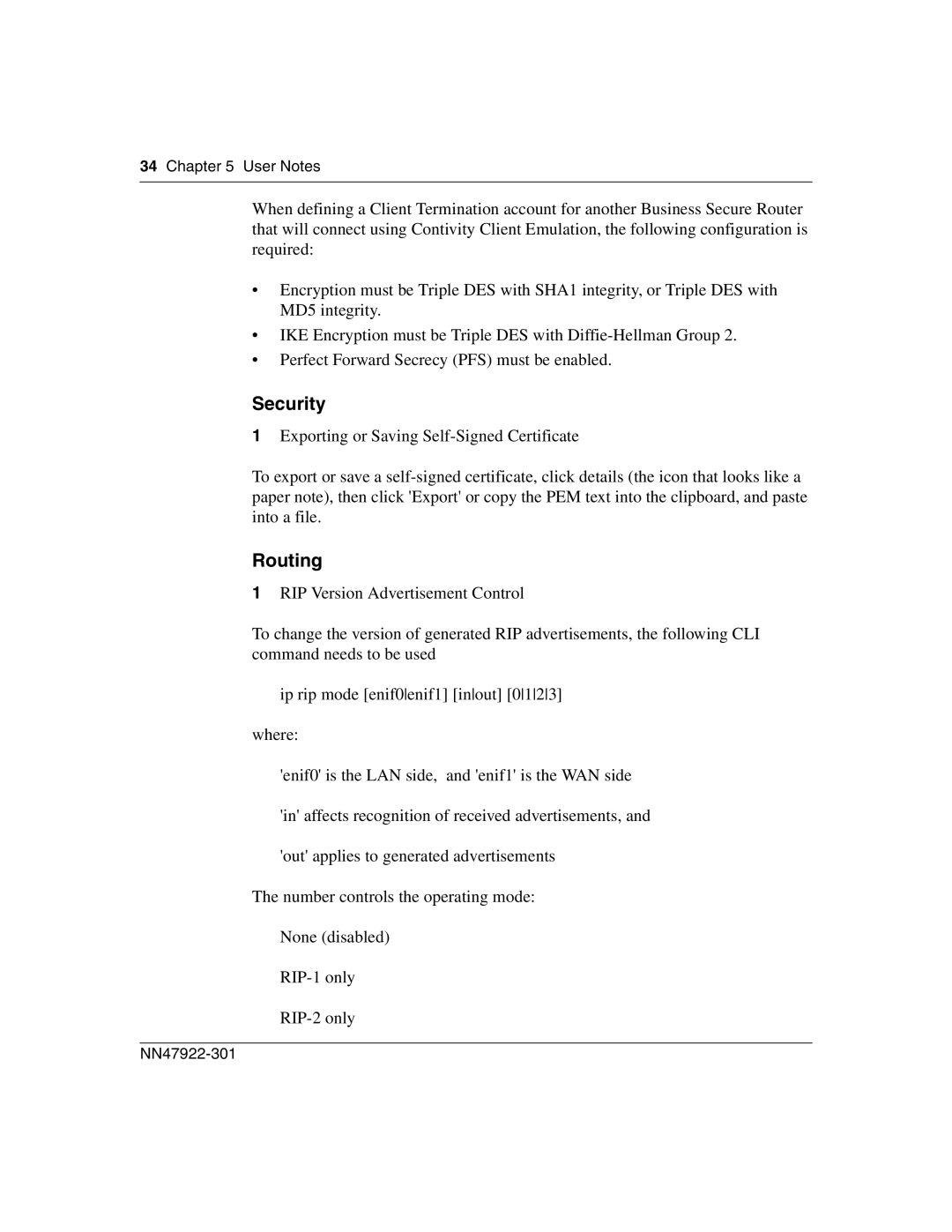 Nortel Networks BSR222 manual Security, Routing 