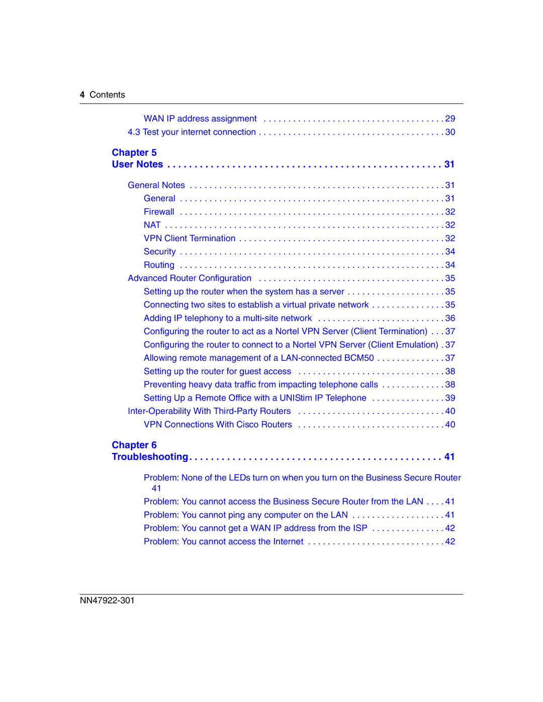 Nortel Networks BSR222 manual Chapter User Notes 